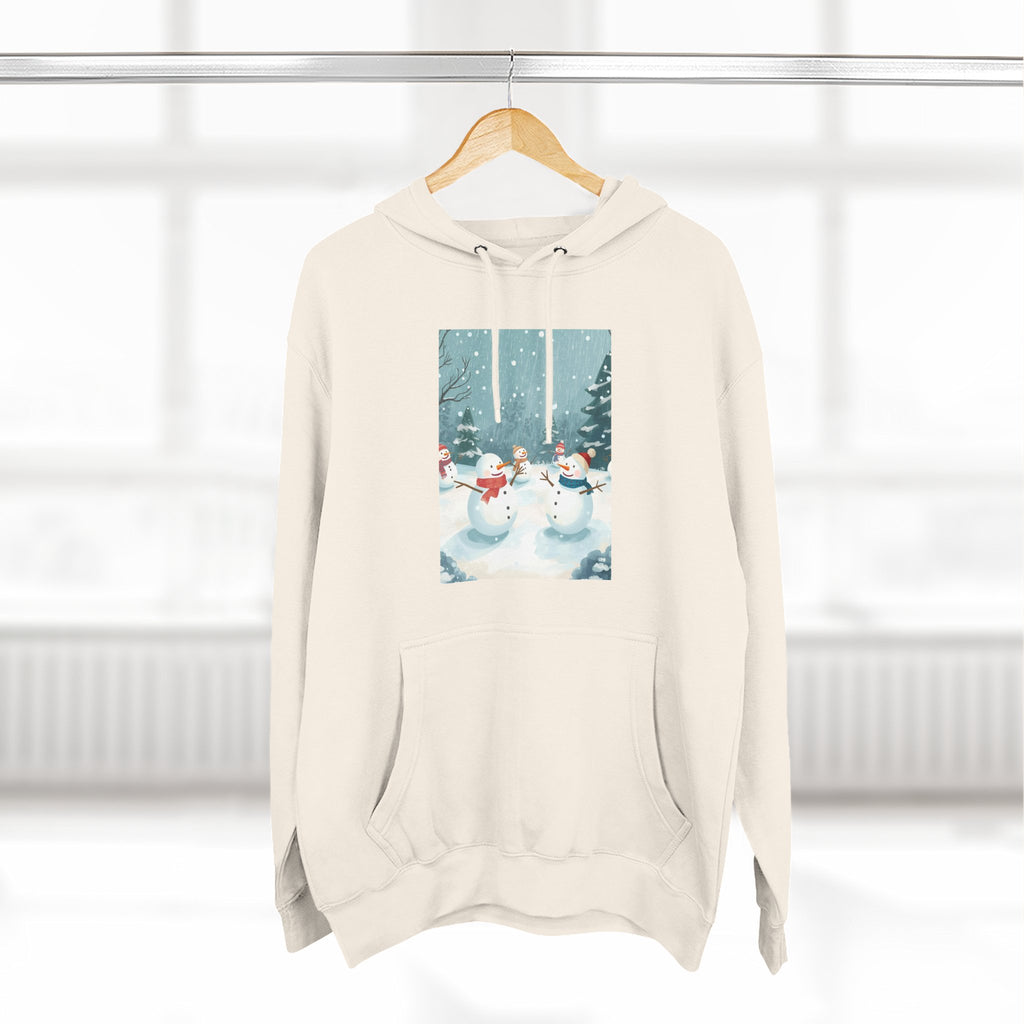 Cozy Snowman Hoodie, Winter Apparel, Holiday Gift, Christmas, Fleece Hoodie, Seasonal Style, Cold Weather Wear