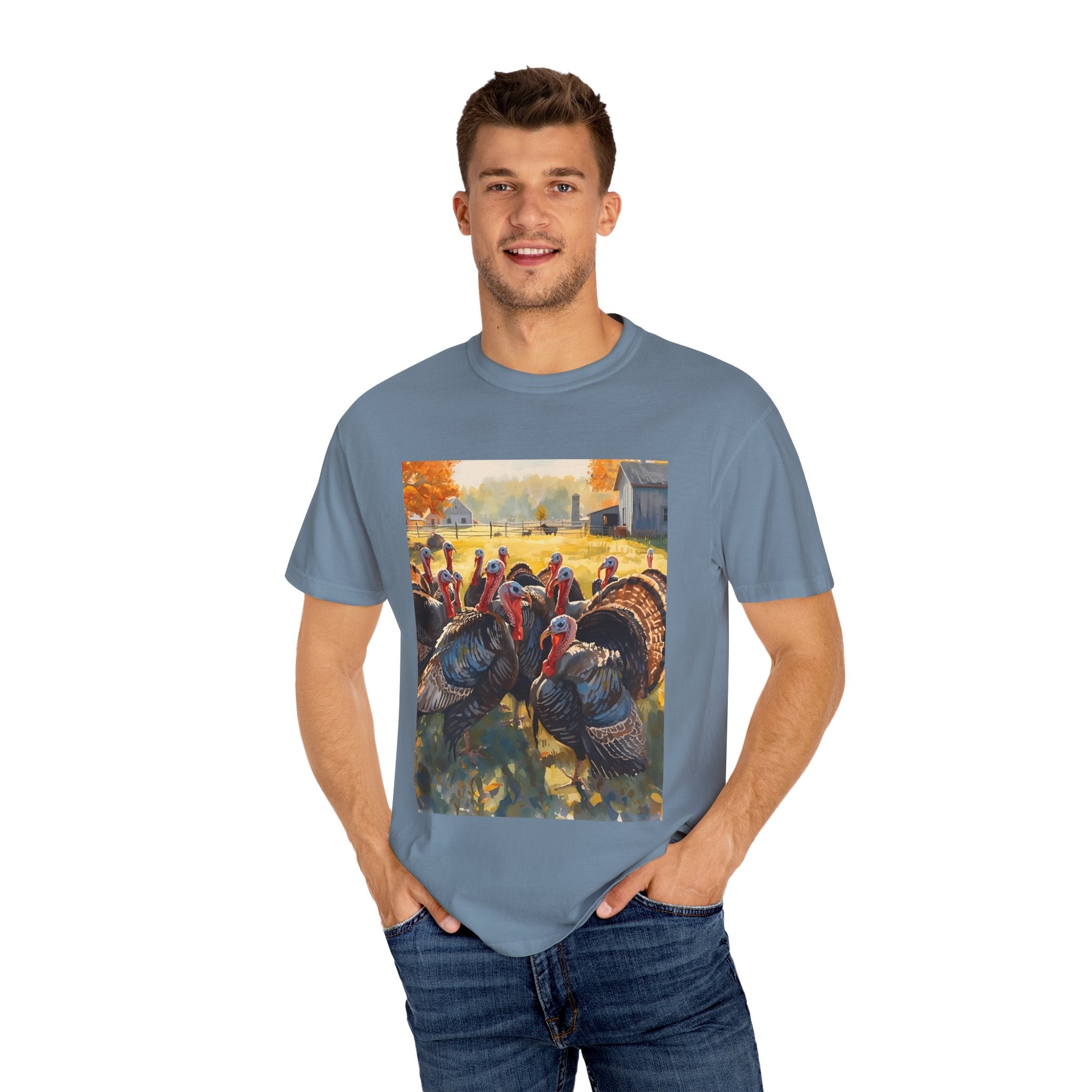 Thanksgiving Turkey T-shirt, Fall Apparel, Unisex Casual Tee, Funny Turkey Shirt, Autumn Wardrobe Essential