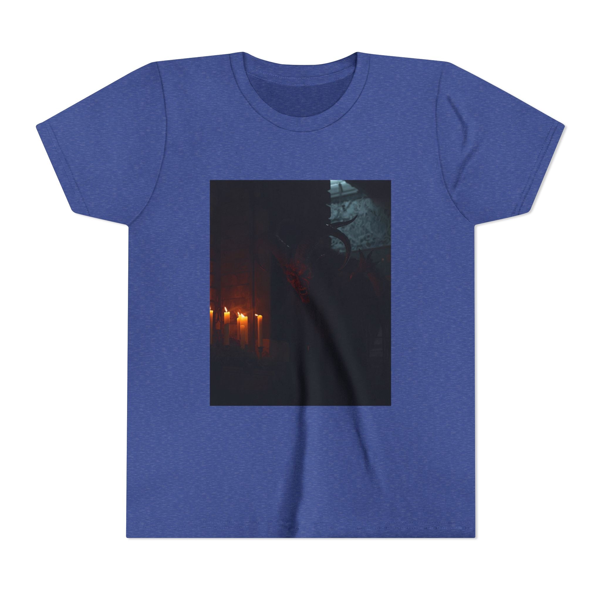 Spooky Halloween Pumpkin Shadow Youth Short Sleeve Tee
