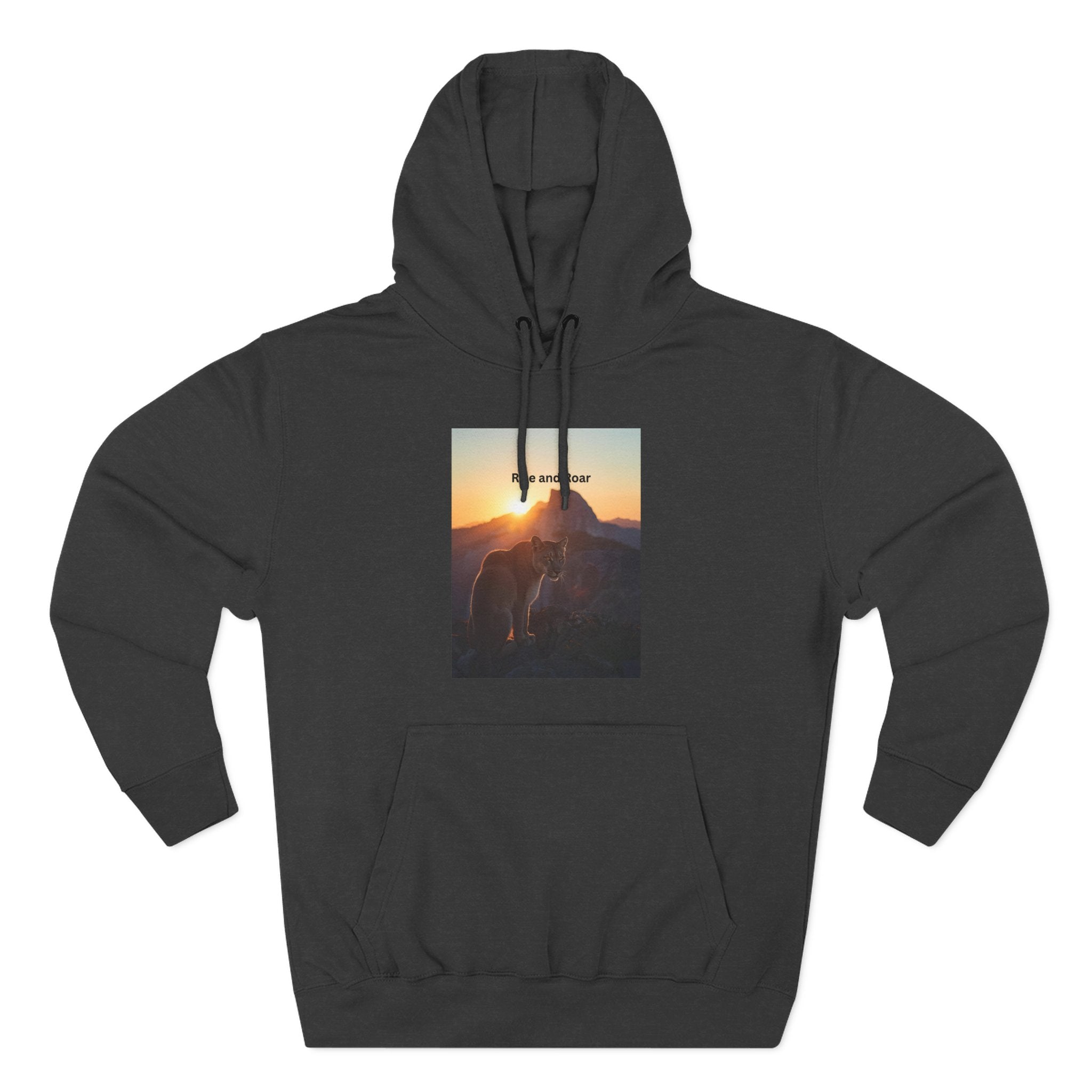 Rise And Roar Sunset Adventure Fleece Hoodie, Cozy Outdoor Hoodie, Travel Apparel, Nature Lover Gift, Comfortable Sweatshirt, Perfect for Bonfires