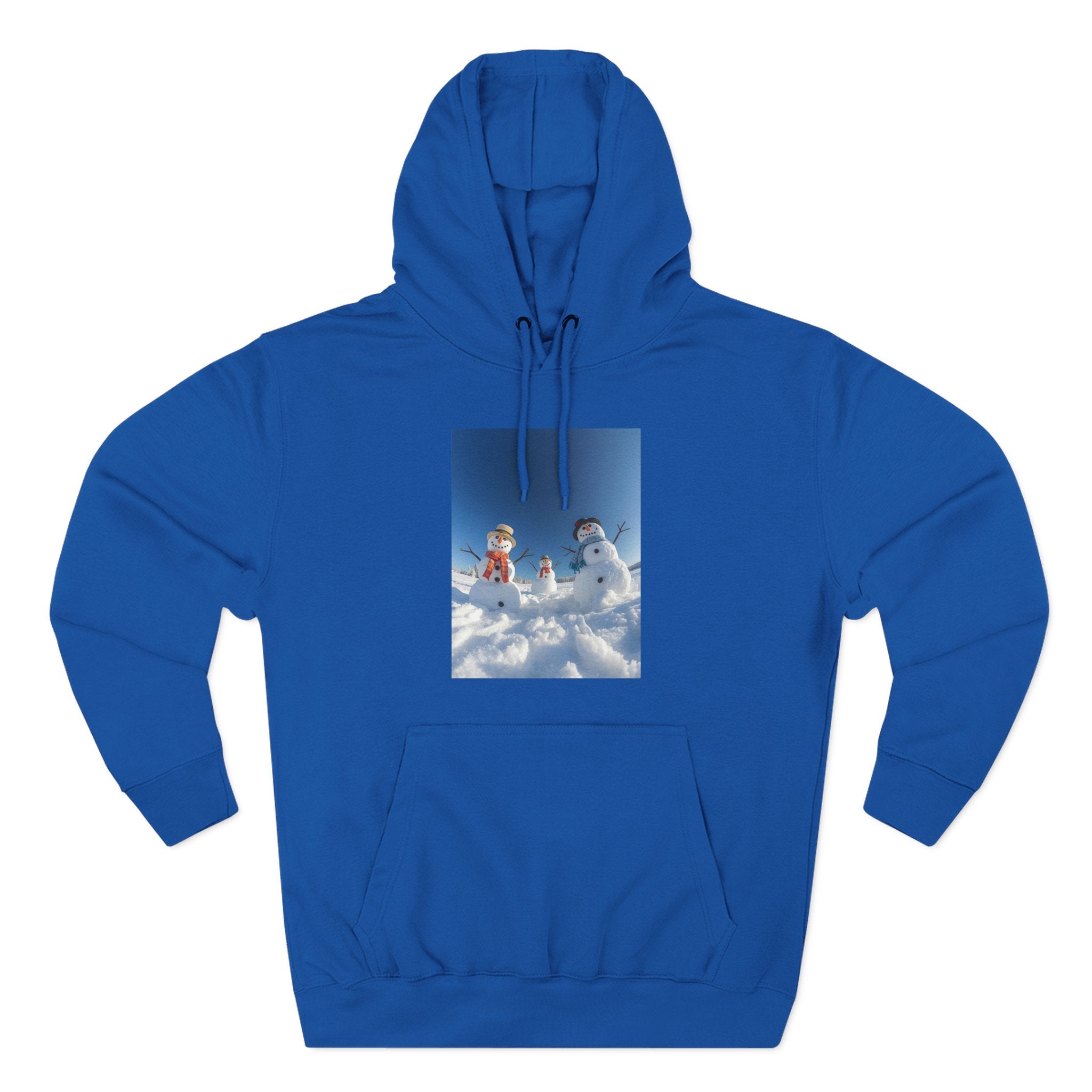 Cozy Fleece Hoodie with Fun Snowmen Design, Winter Wear, Gift for Christmas, Birthday Present, Casual Outfit, Hoodie for Snow Lovers