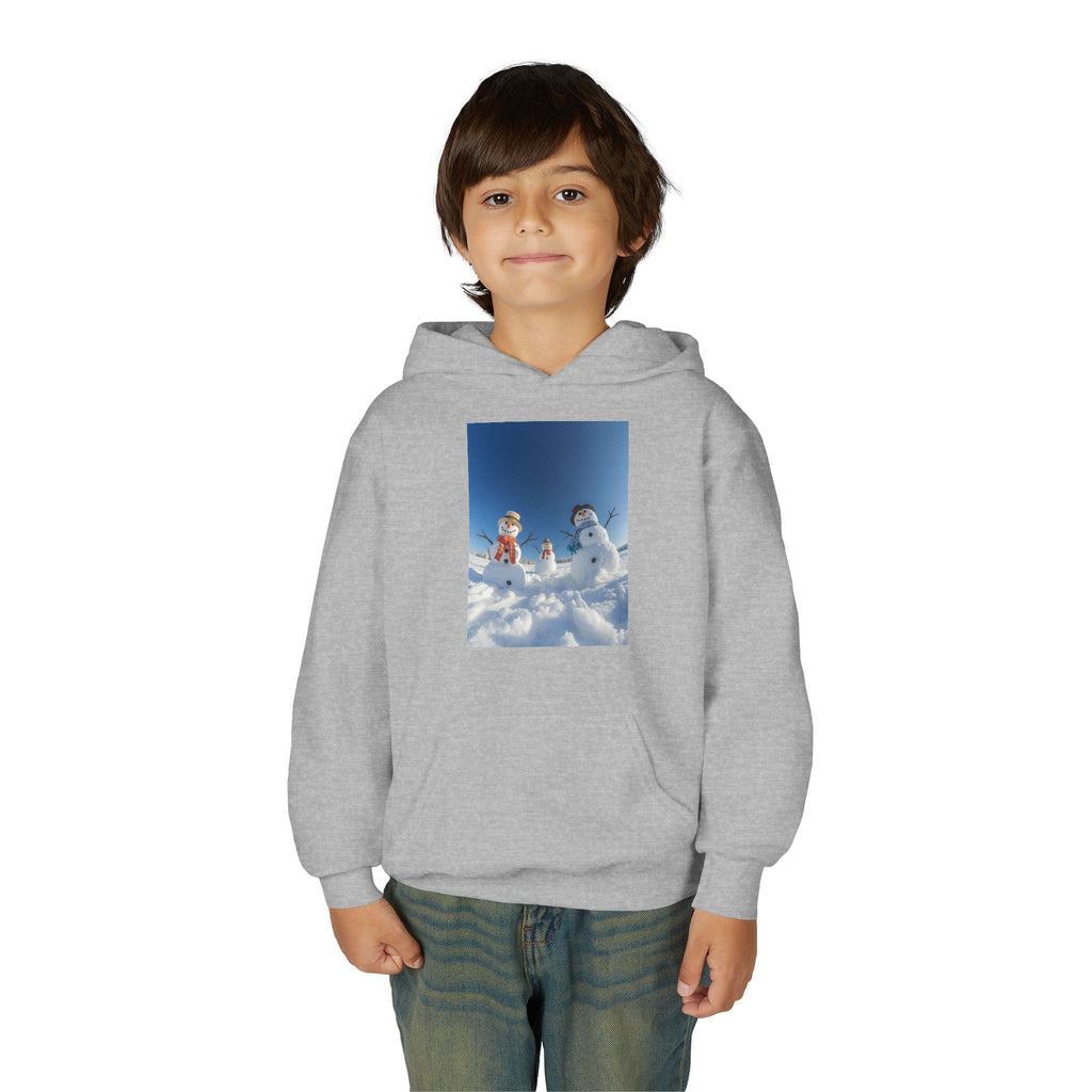 Festive Christmas Snowman Winter Magic Youth Hoodie with Snowman Design, Cozy Kids Sweatshirt, Holiday Gift, Winter Apparel, Cute Kids Clothing, Snow Lovers Hoodie