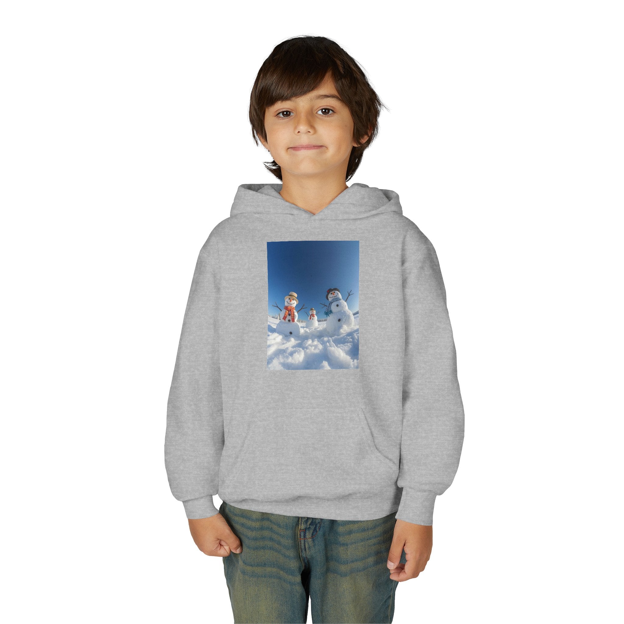Festive Christmas Snowman Winter Magic Youth Hoodie with Snowman Design, Cozy Kids Sweatshirt, Holiday Gift, Winter Apparel, Cute Kids Clothing, Snow Lovers Hoodie