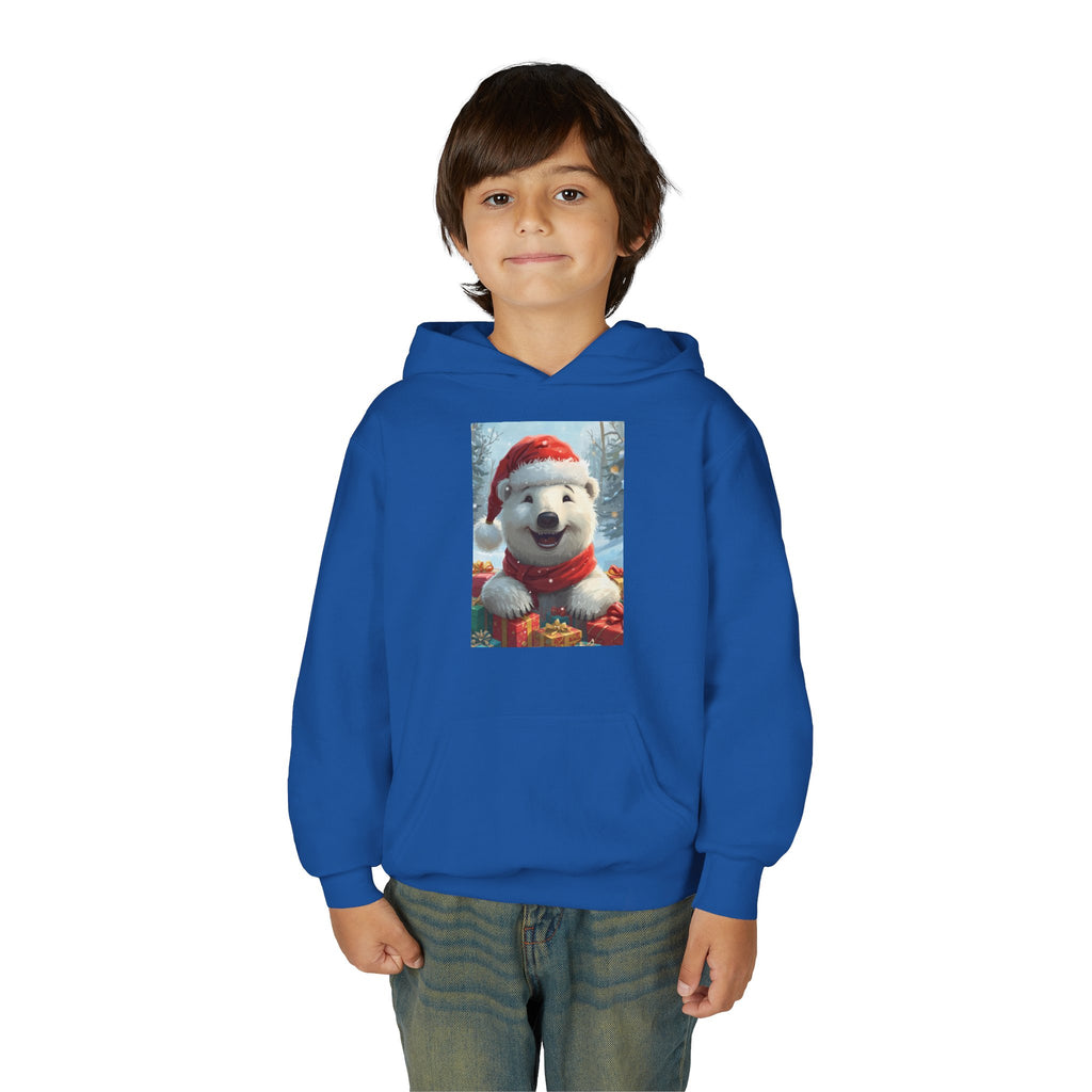 Christmas Bear Youth Heavy Blend Hooded Sweatshirt