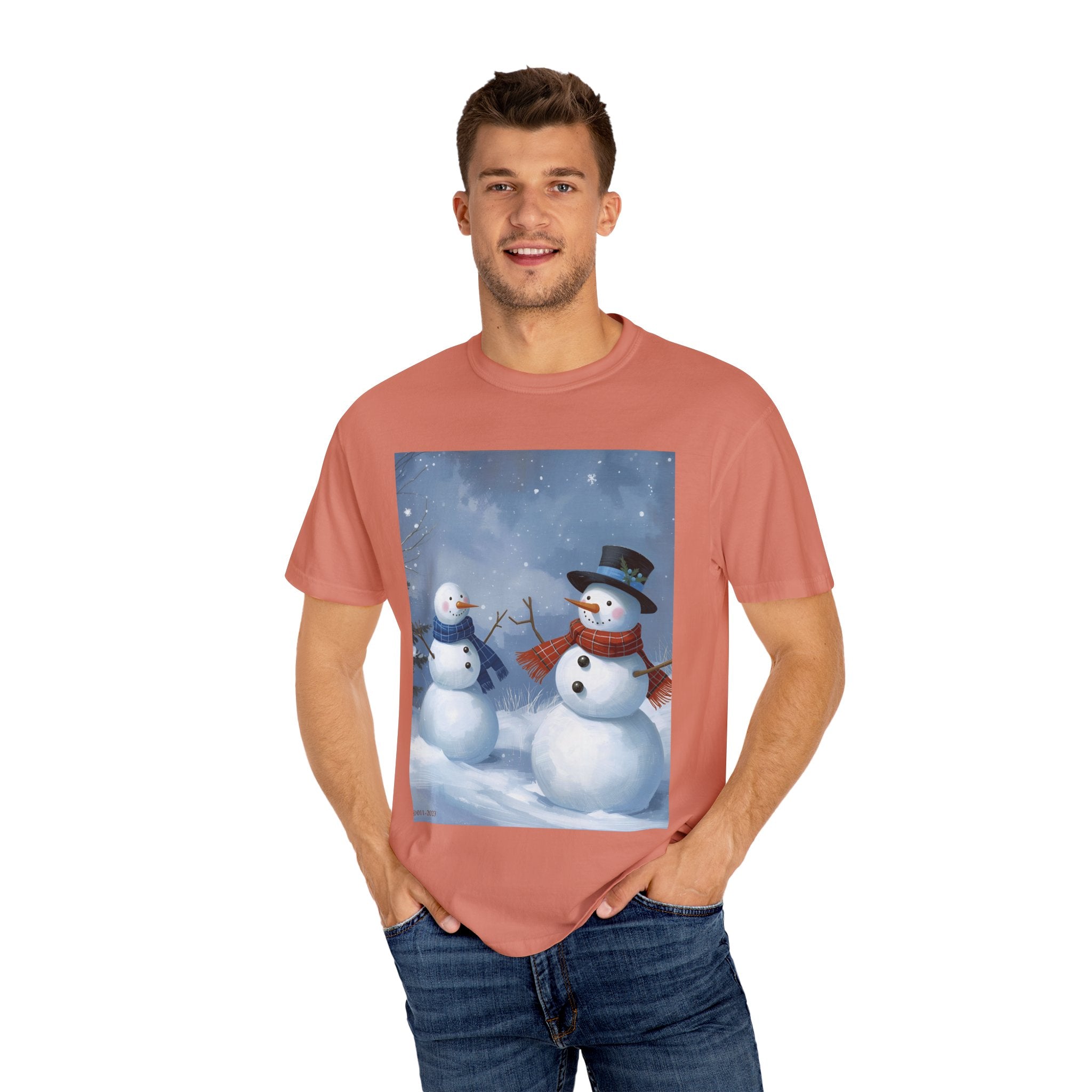 Christmas Snowman Family T-Shirt, Holiday Gift, Cozy Tee, Unisex Snowman Shirt, Festive Apparel, Winter Celebration Wear