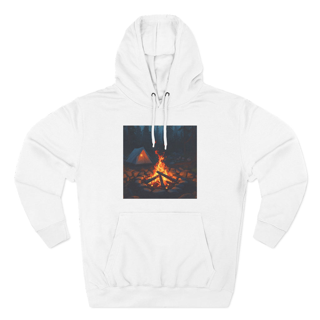 Cozy Campfire Fleece Hoodie, Outdoor Adventure Sweatshirt, Camping Gift, Warm Hoodie, Nature Lover Apparel