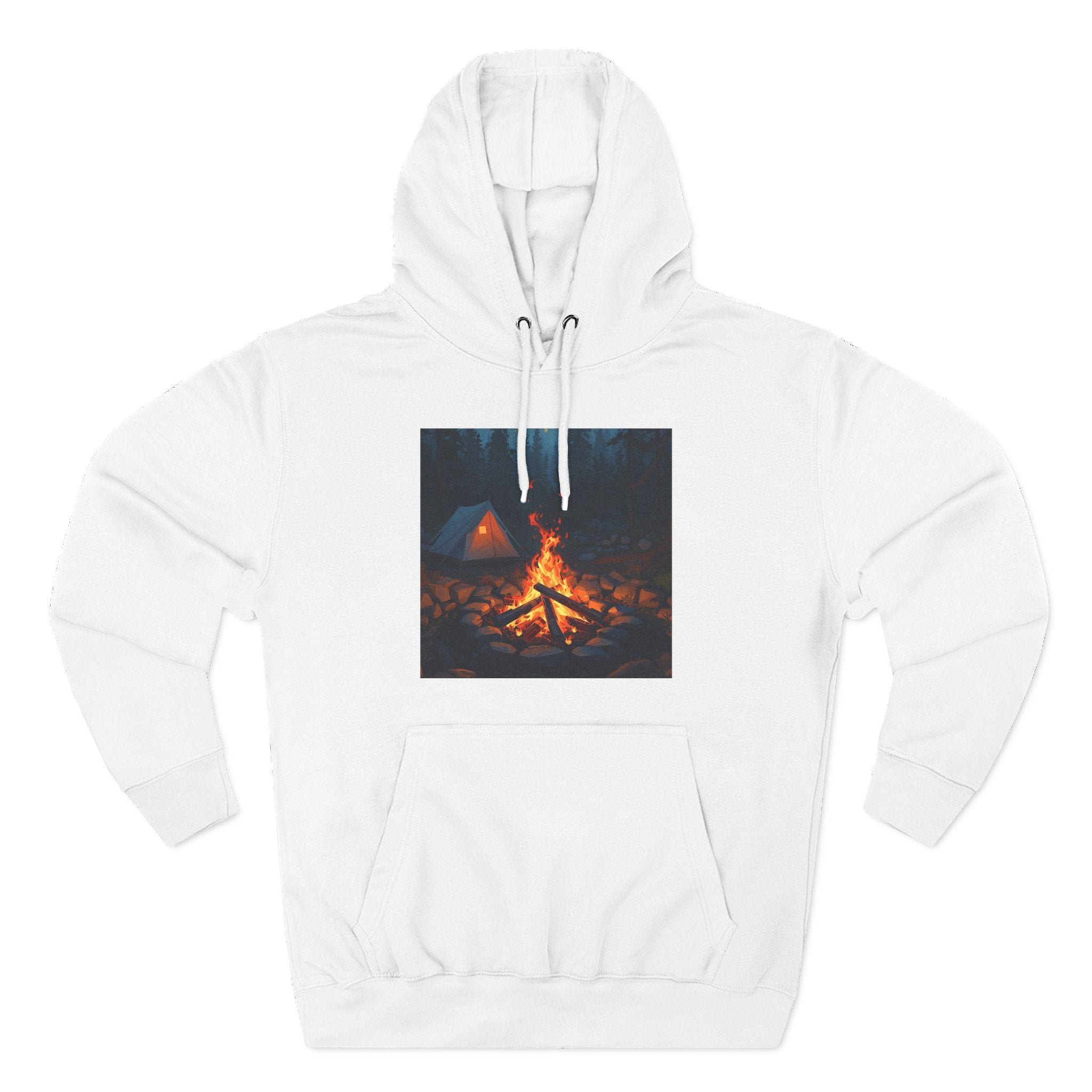 Cozy Campfire Fleece Hoodie, Outdoor Adventure Sweatshirt, Camping Gift, Warm Hoodie, Nature Lover Apparel