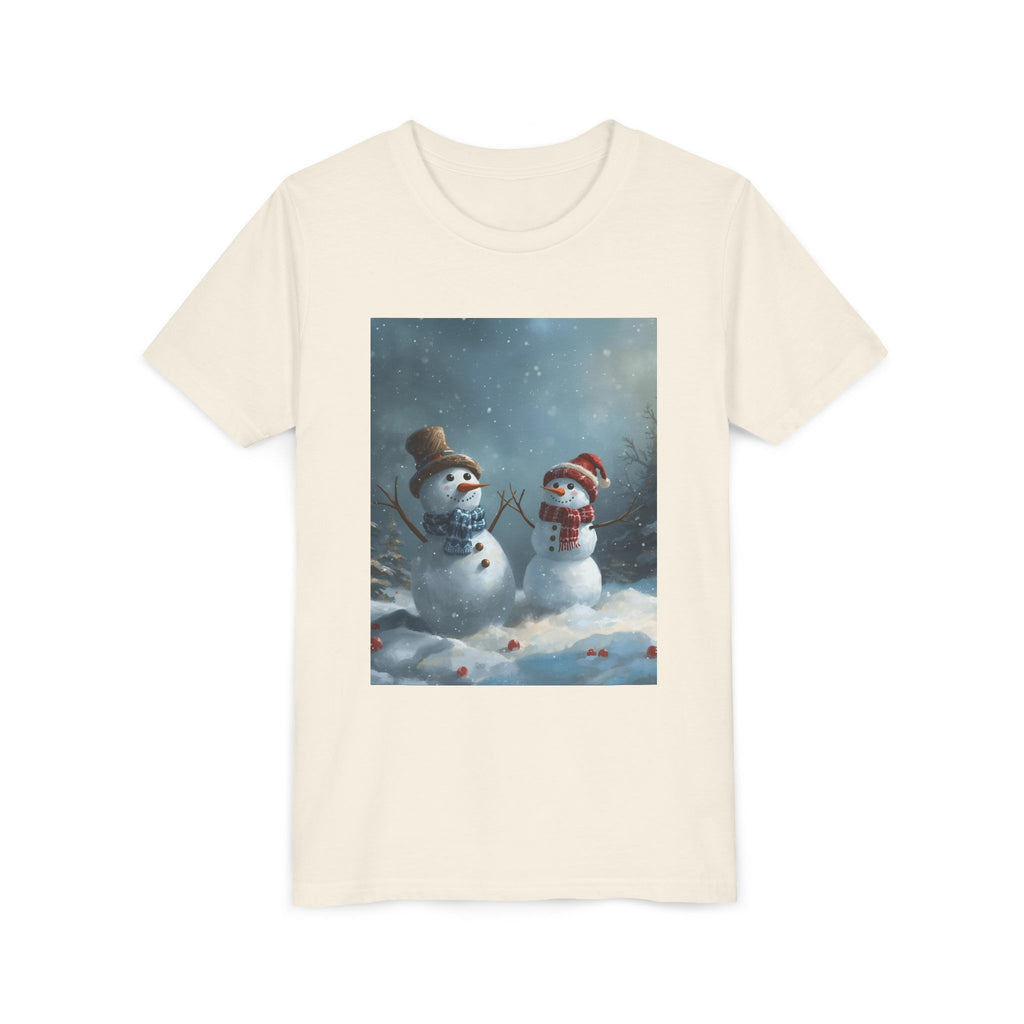Youth Christmas Snowman Tee, Winter T-Shirt, Christmas Gift, Holiday Apparel, Kids Winter Wear, Cute Snowman Design