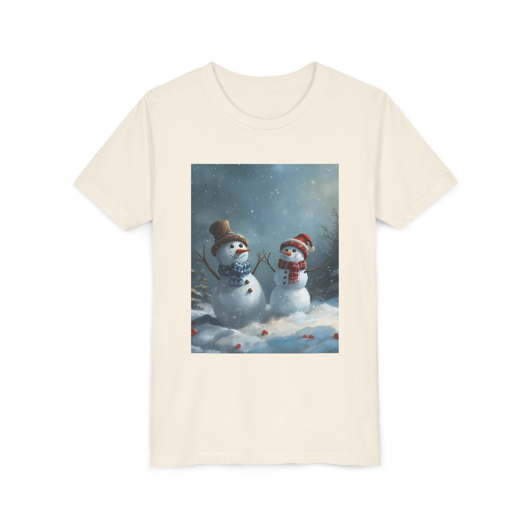Youth Christmas Snowman Tee, Winter T-Shirt, Christmas Gift, Holiday Apparel, Kids Winter Wear, Cute Snowman Design