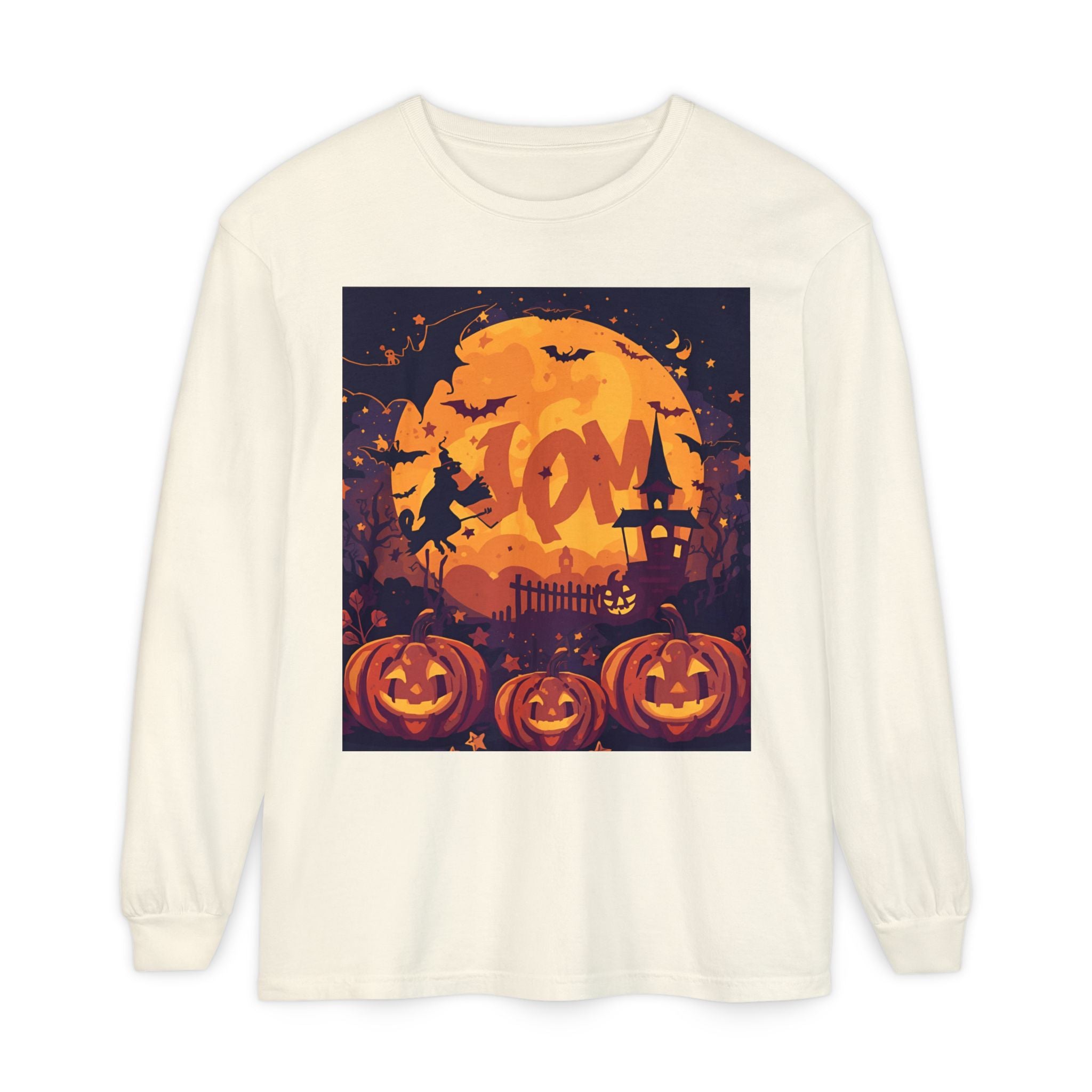 Halloween Pumpkin Long Sleeve T-Shirt, Unisex Spooky Shirt, Fall Apparel, Halloween Costume, Cozy Autumn Top, Halloween Party Wear