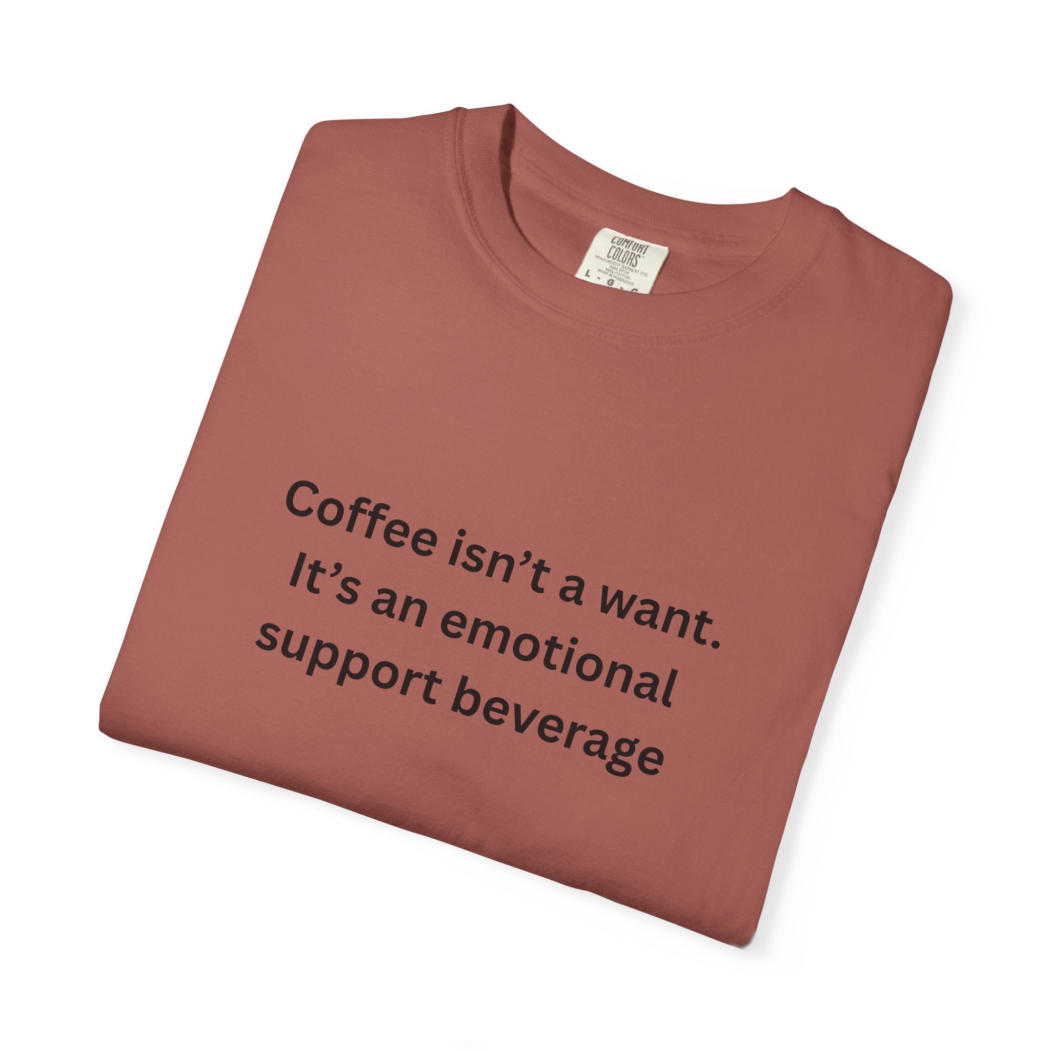 Coffee Support Unisex T-shirt, Emotional Support Beverage Tee, Gift for Coffee Lovers, Casual Wear, Funny Coffee Shirt
