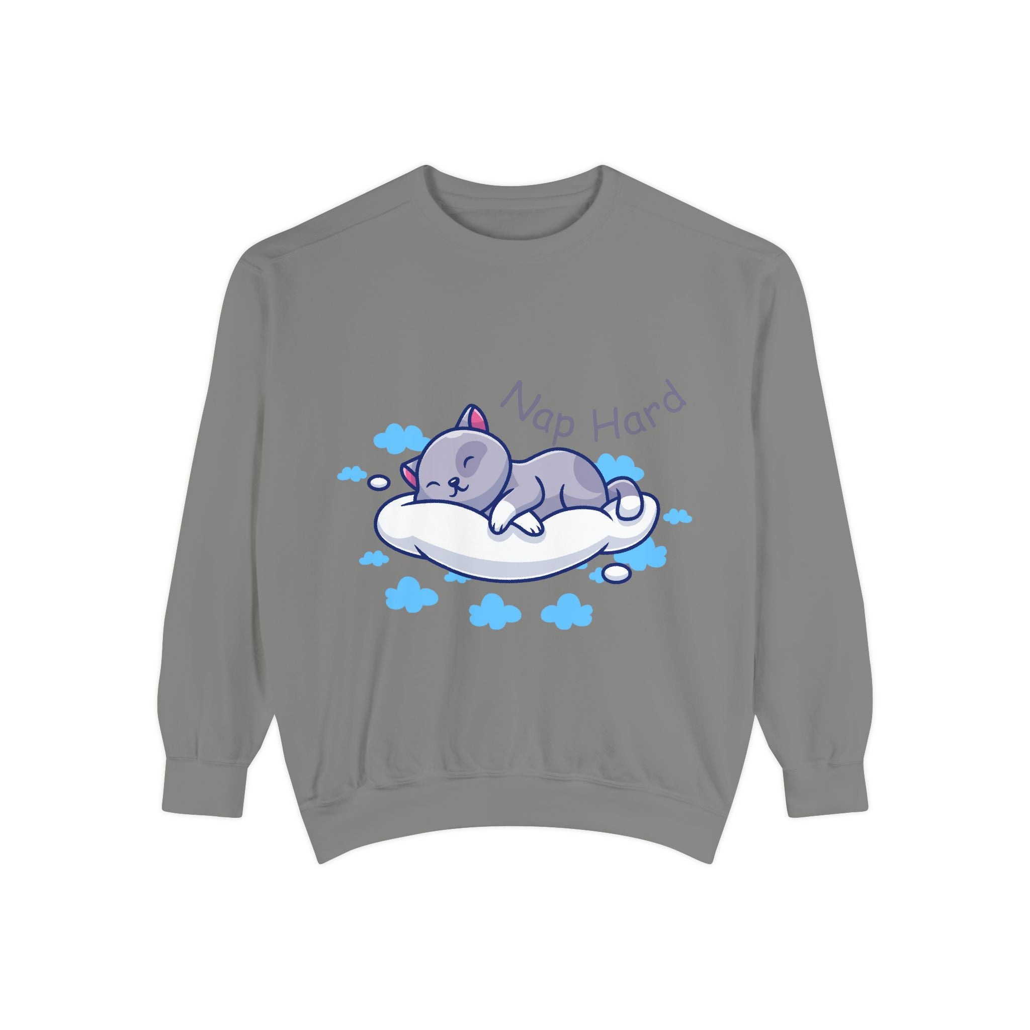 Cozy Cat Nap Hard Unisex Garment-Dyed Sweatshirt