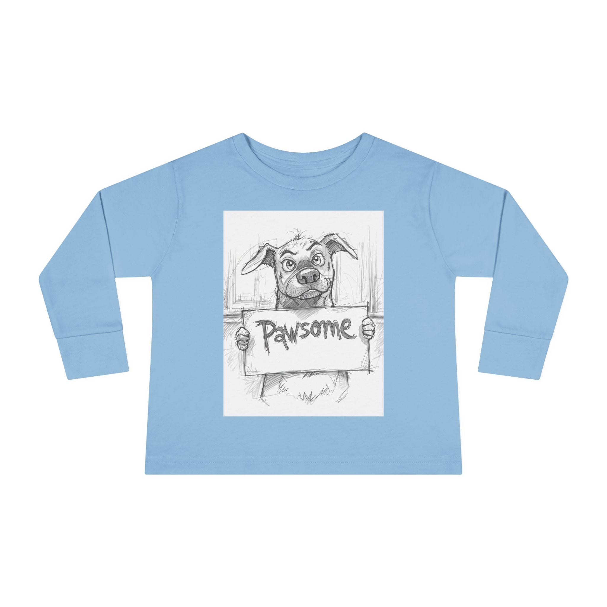Pawsome Toddler Long Sleeve Tee, Cute Dog Shirt, Pet Lovers Gift, Kids Apparel, Funny Animal Tee, Birthday Gift