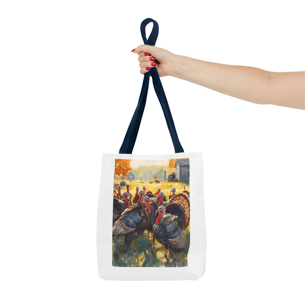 Thanksgiving Turkey Tote Bag, Fall Harvest Bags, Floral Market Bag, Reusable Eco-Friendly Carry-All, Holiday Gift for Turkey Lovers