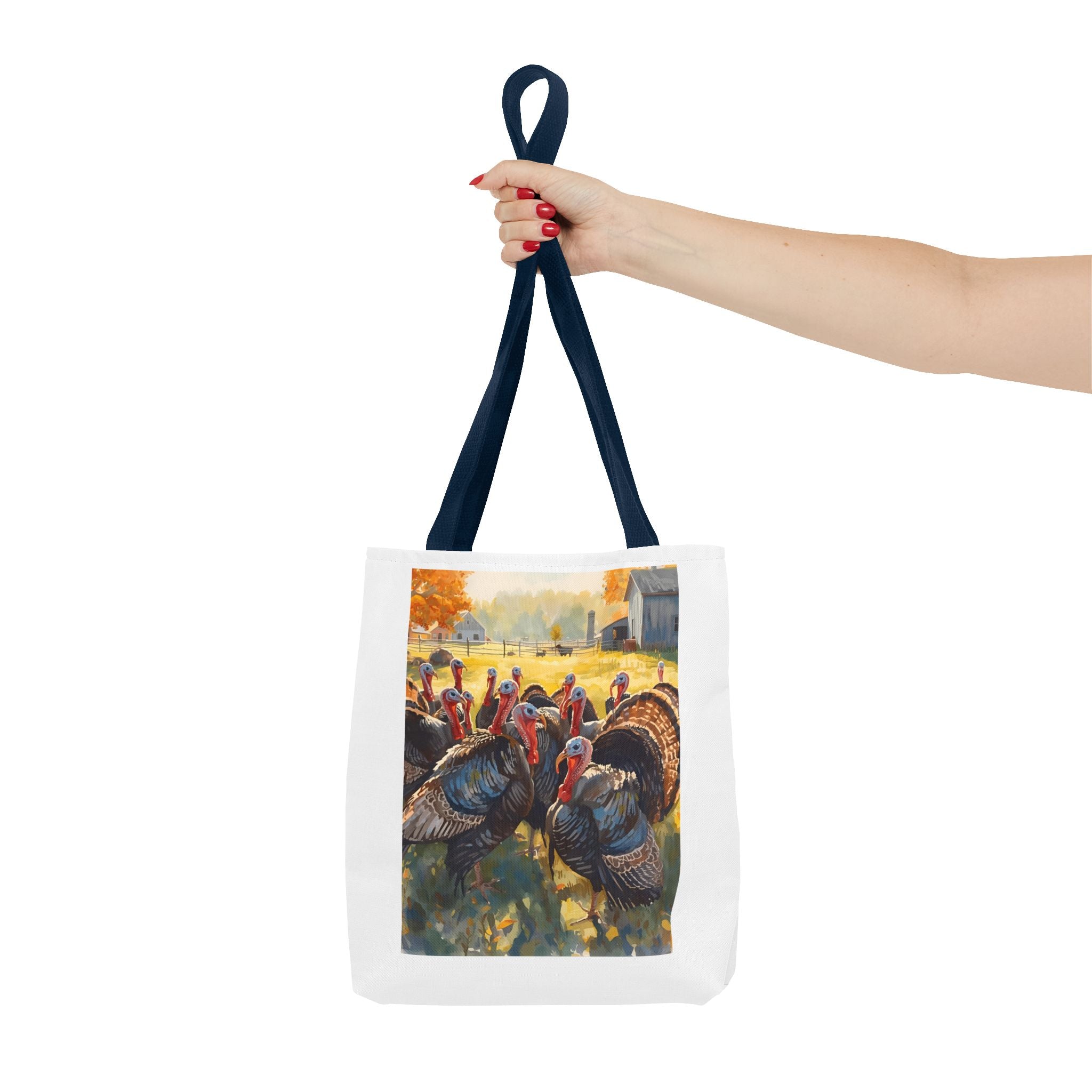 Thanksgiving Turkey Tote Bag, Fall Harvest Bags, Floral Market Bag, Reusable Eco-Friendly Carry-All, Holiday Gift for Turkey Lovers