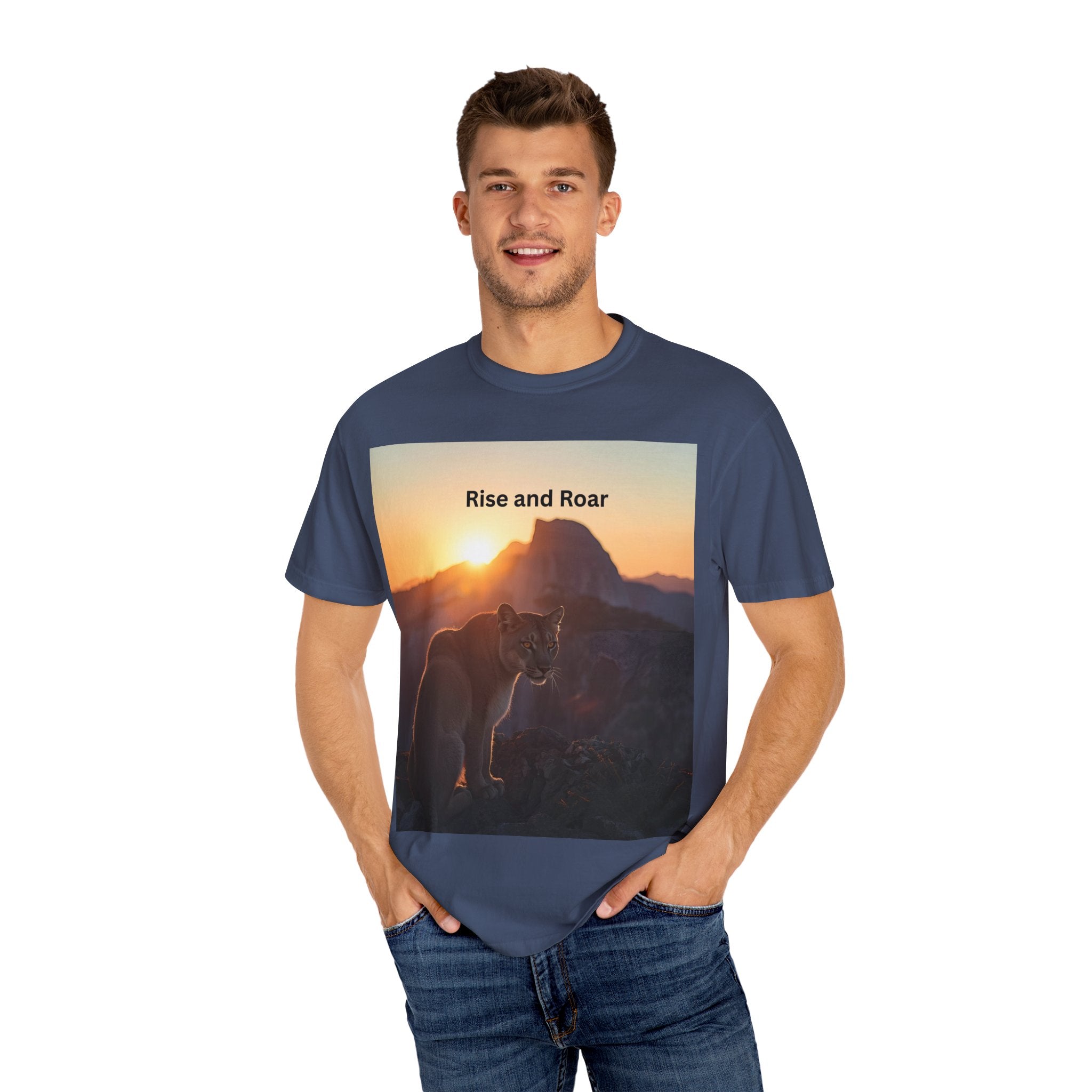 Rise And Roar Sunrise Mountain Lion T-Shirt, Rise and Roar Tee, Unisex Cotton Shirt, Graphic Tee for Nature Lovers, Adventure Apparel, Gifts for [...]