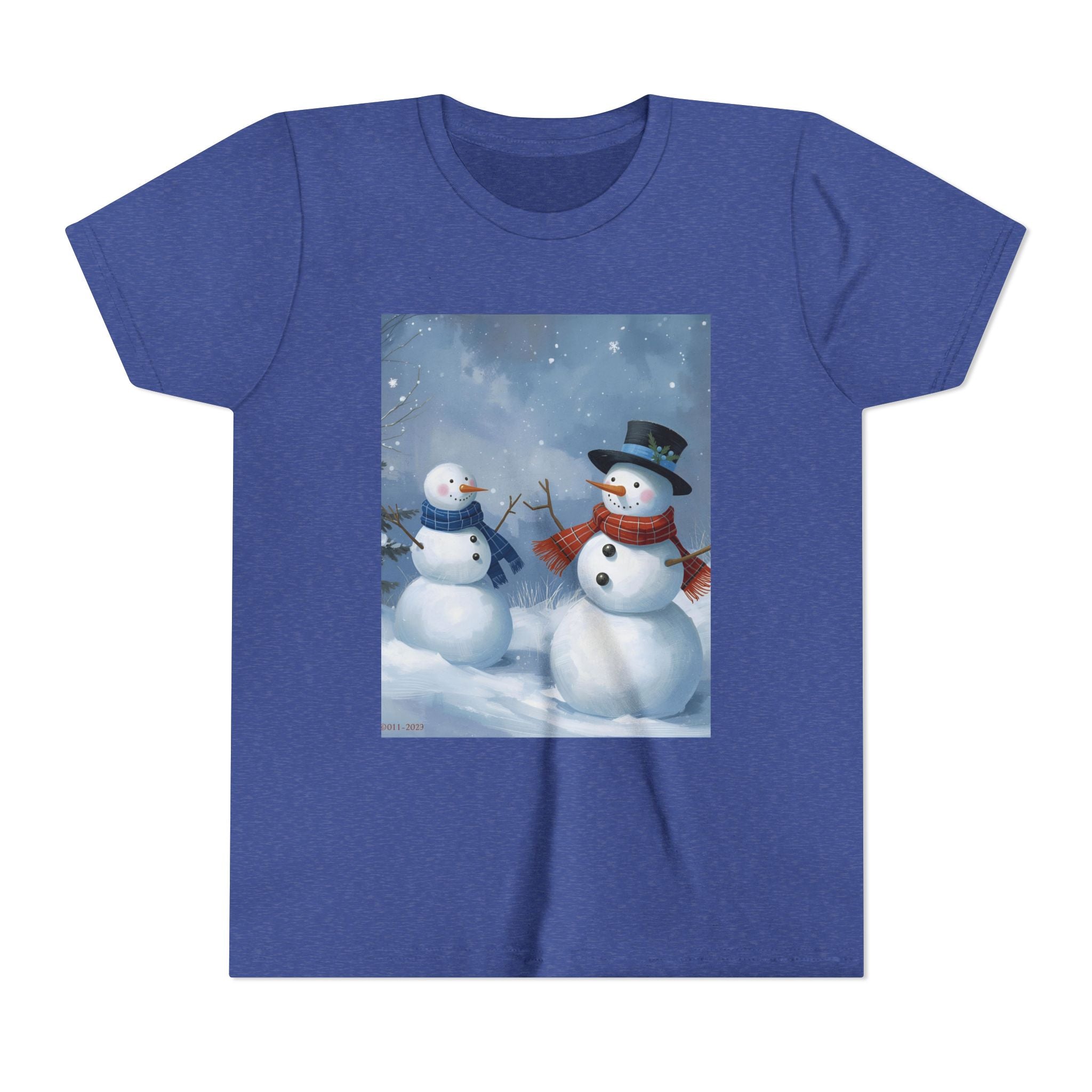 Christmas Snowman Family Youth Short Sleeve Tee