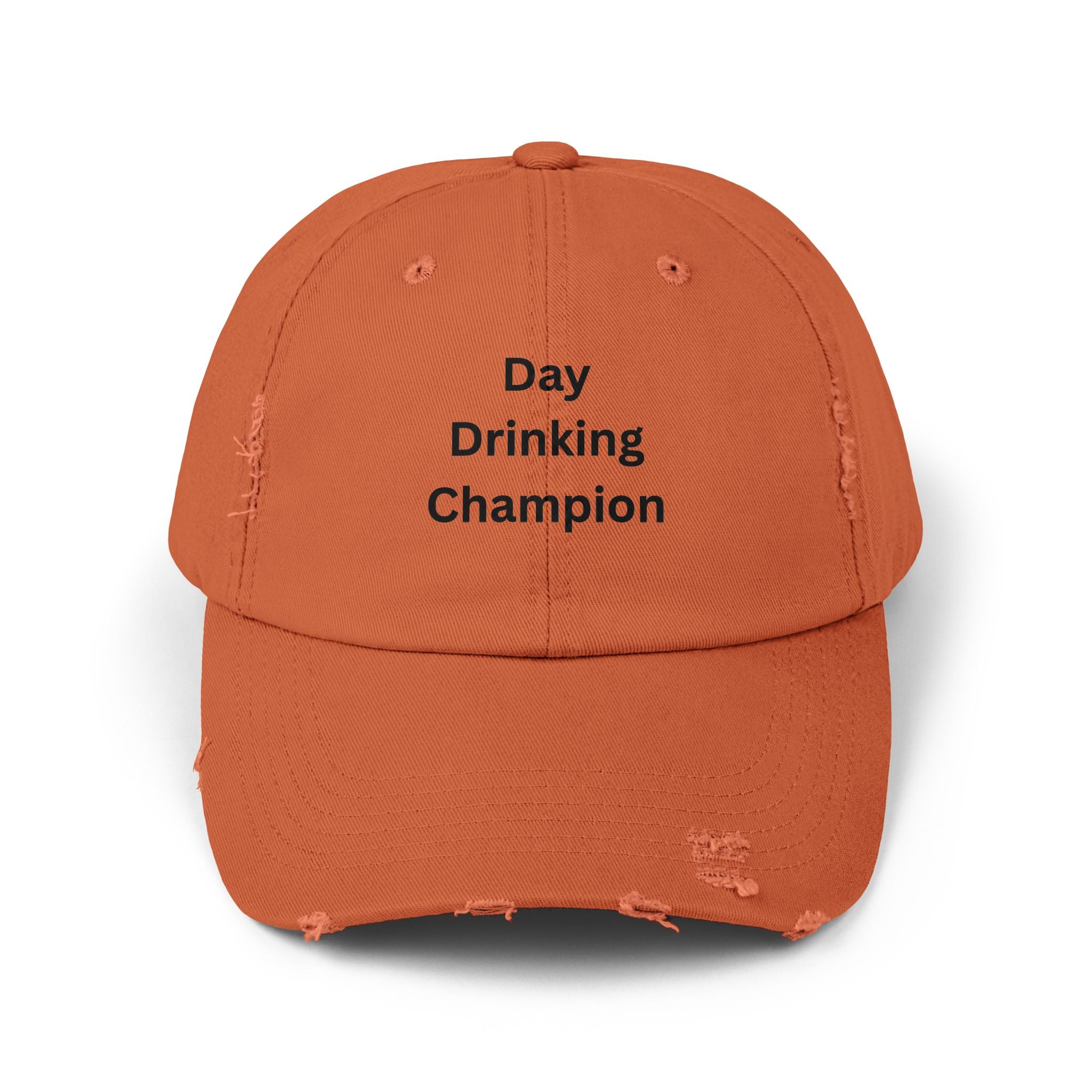 Unisex Distressed Cap - Day Drinking Champion Hat, Casual Summer Accessory, Gift for Friends, Outdoor Fun, Birthday Gift