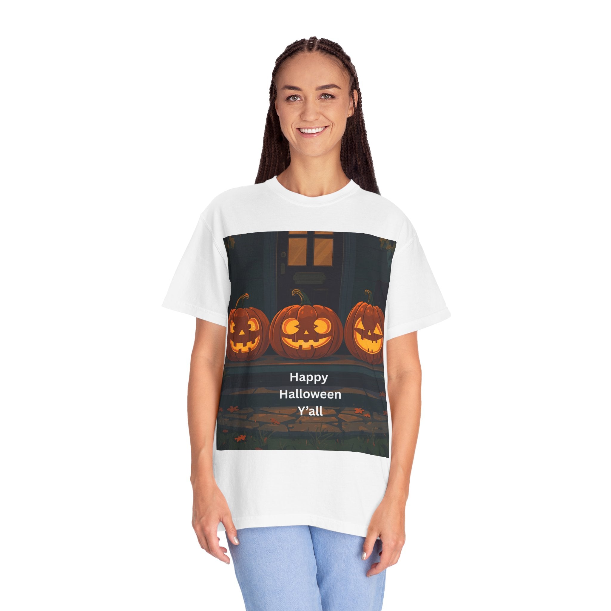 Happy Halloween Pumpkin Unisex T-shirt, Spooky Season Tee, Fall Festival Shirt, Pumpkin Graphic Top, Halloween Gift for Him/Her