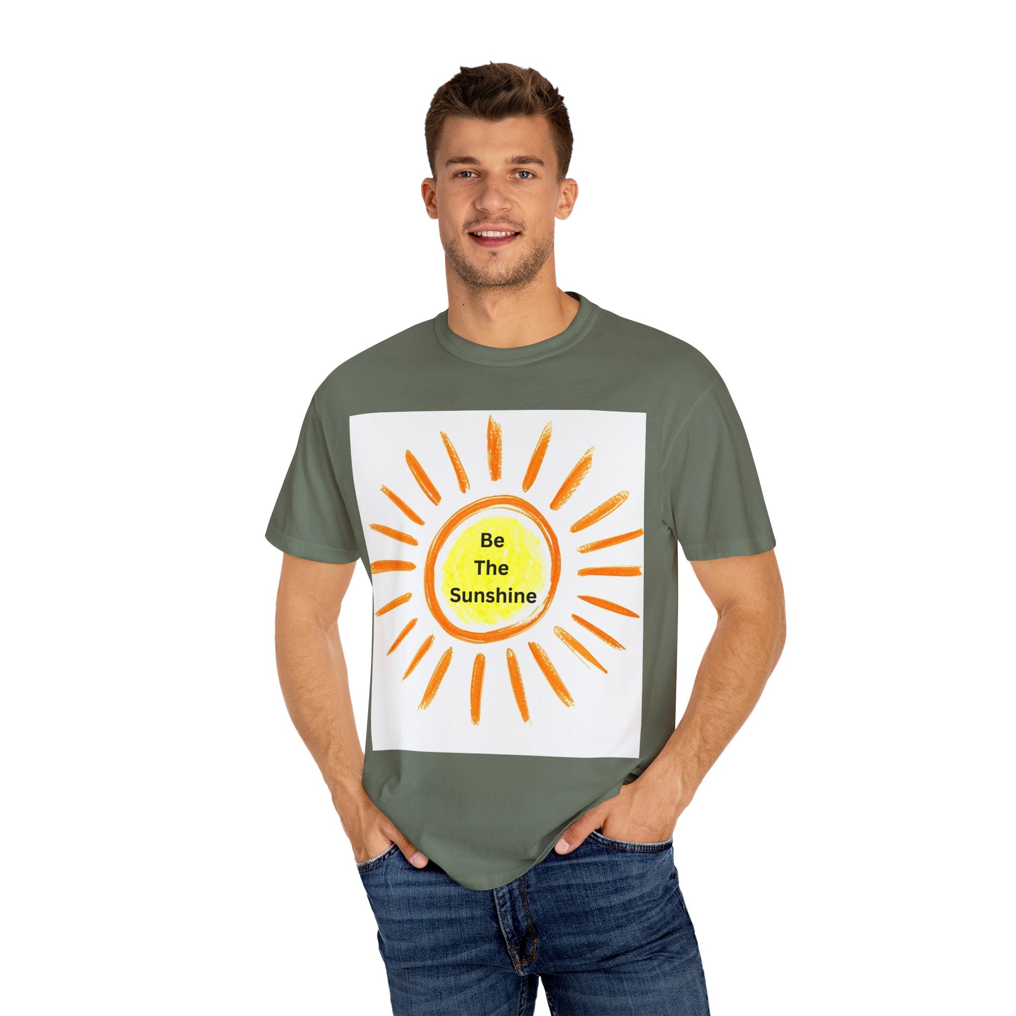 Be The Sunshine Graphic Tee - Unisex Garment-Dyed T-shirt, Positive Vibes T-Shirt, Summer Shirt, Gift for Friends, Motivational Apparel