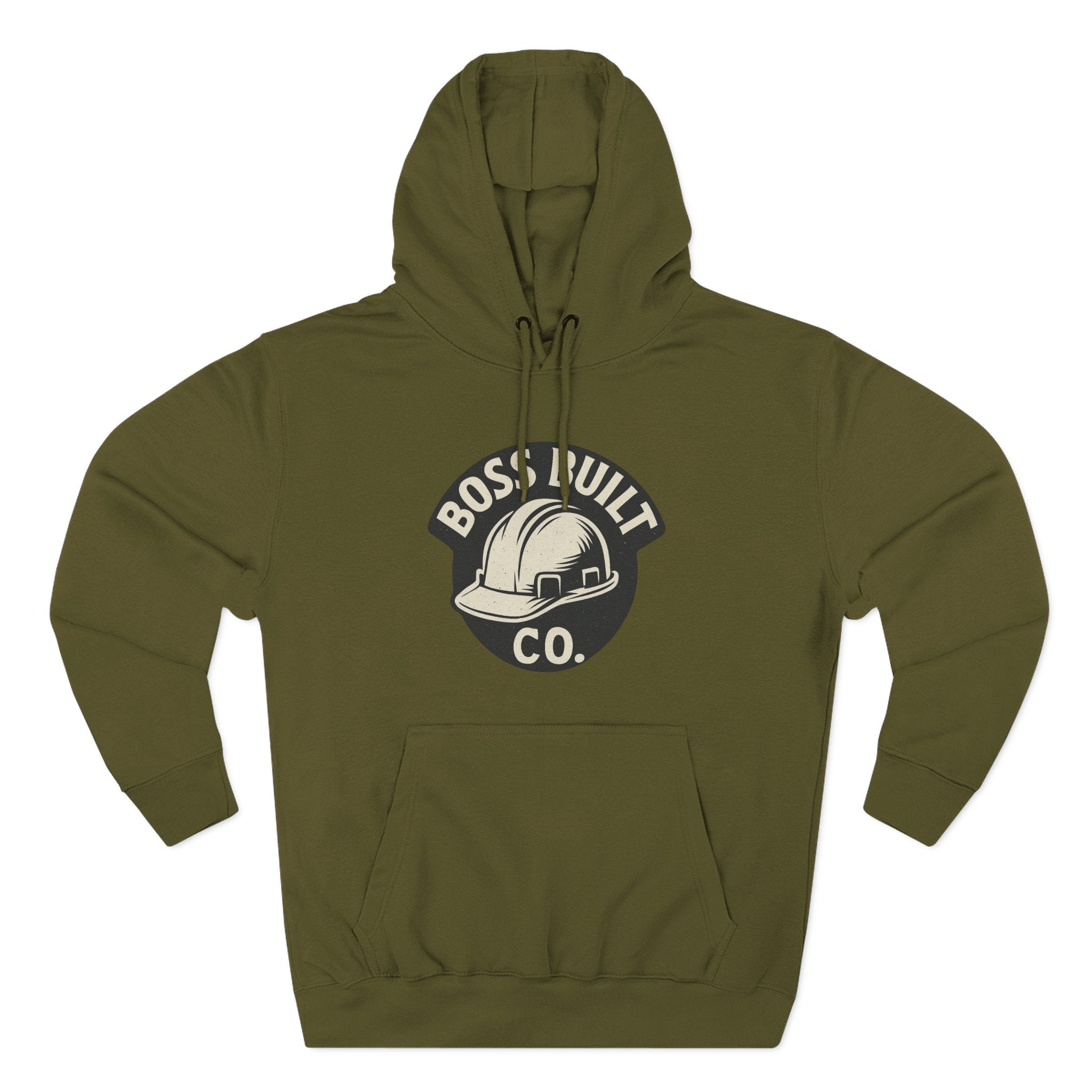 Boss Built Co. Helmet Logo Hoodie — Construction Worker Streetwear