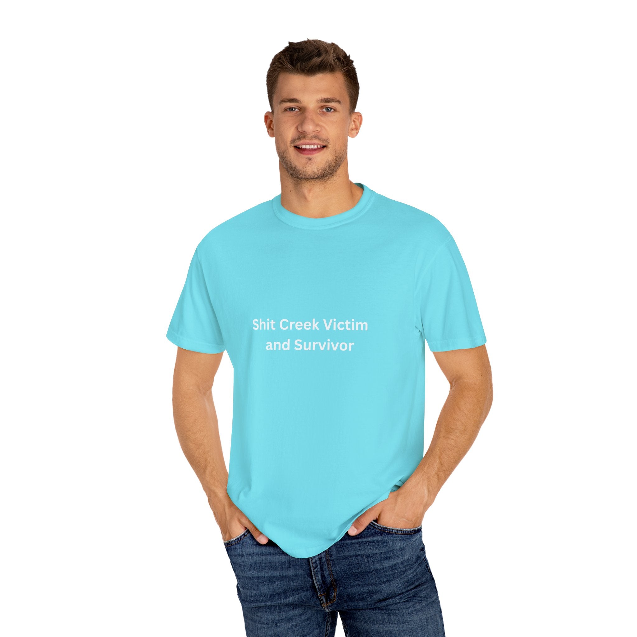 Shit Creek Survivor Garment-Dyed T-Shirt - Soft, Stylish, Perfect for Everyday Wear, Casual Outings, Gifts for Birthdays or Holidays