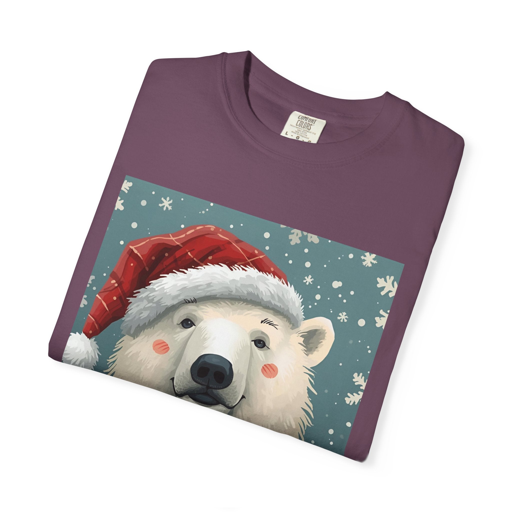 Festive Polar Bear T-Shirt, Christmas Tee, Winter Apparel, Holiday Shirt, Gift Idea, Unisex Graphic Tee