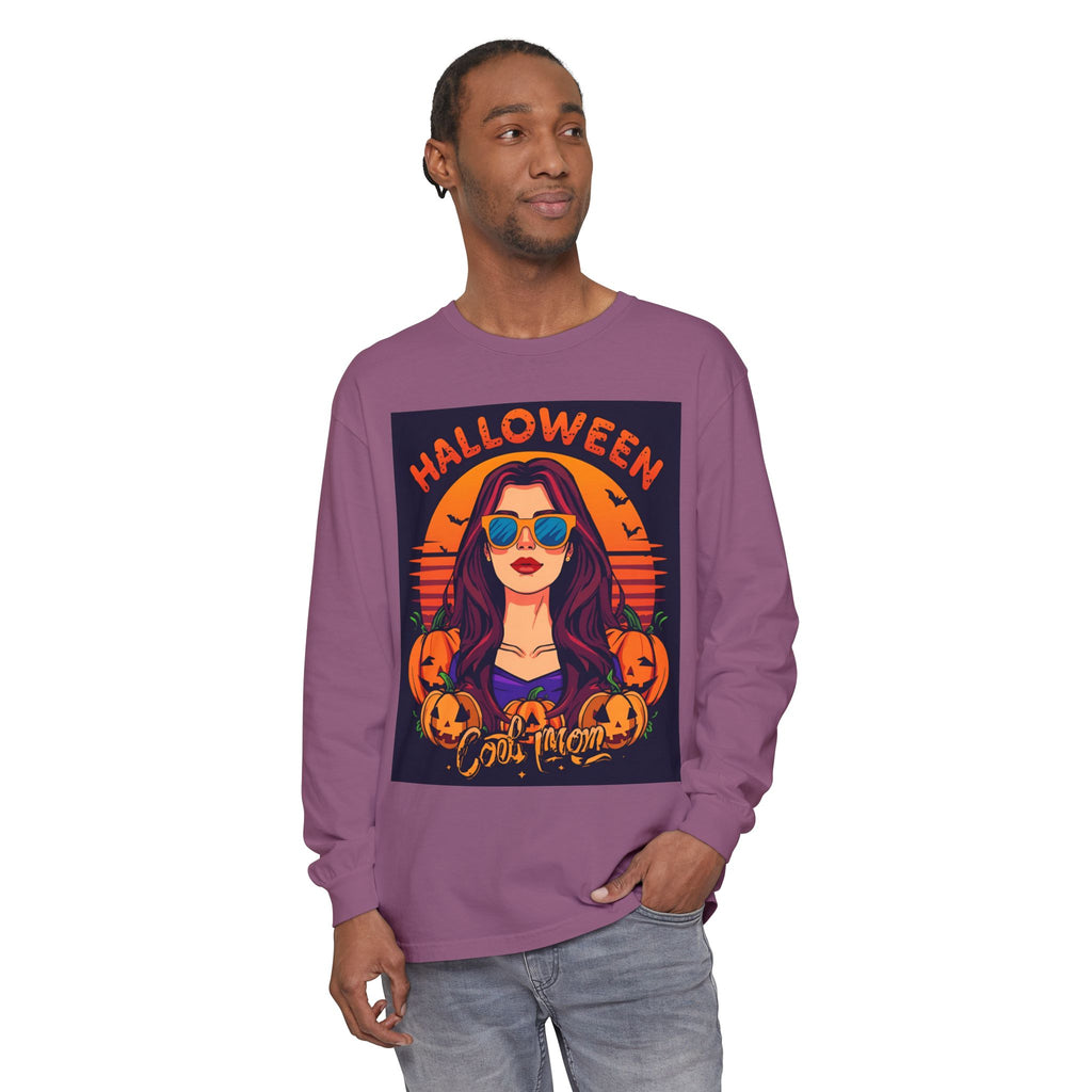 Halloween Themed Unisex Garment-dyed Long Sleeve T-Shirt