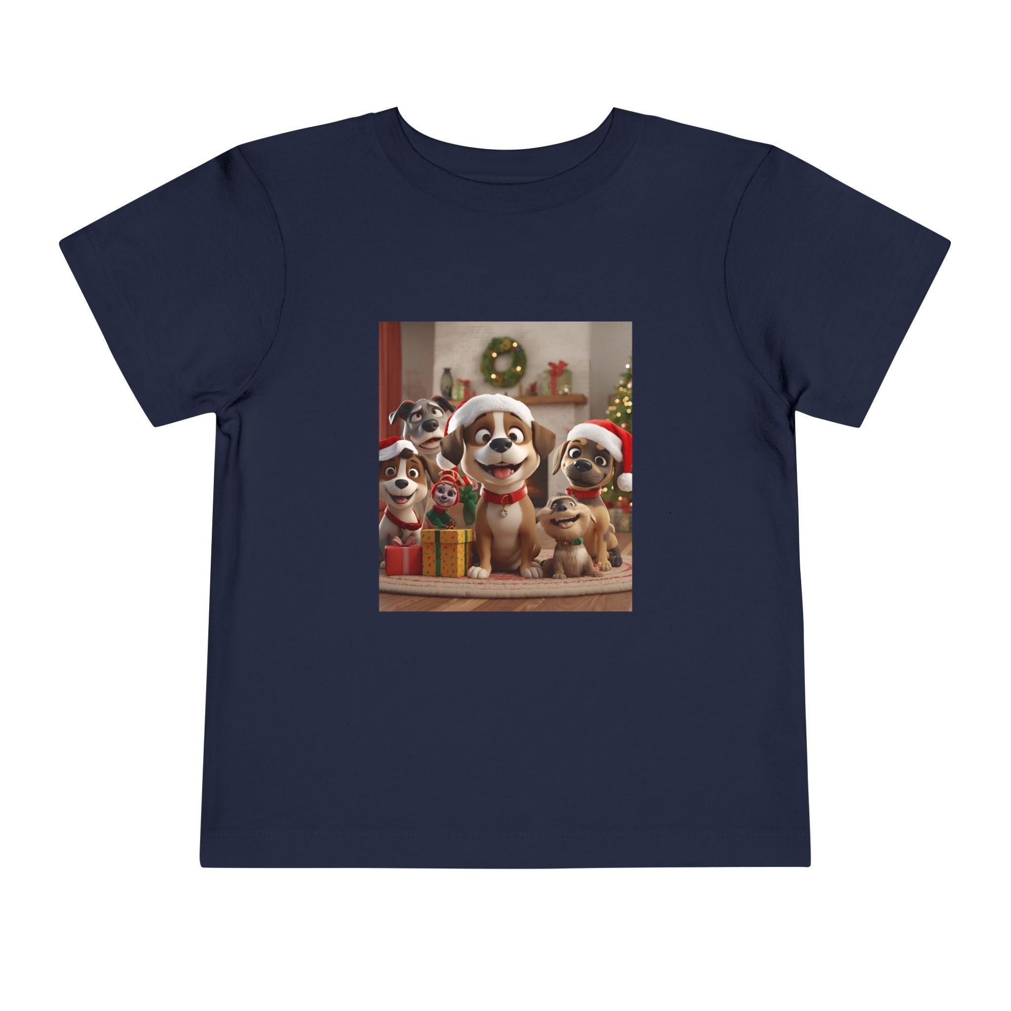 Cute Christmas Festive Puppy Toddler Tee, Cute Dog Christmas Shirt, Kids Holiday Clothing, Animal Lover Gift, Birthday Outfit