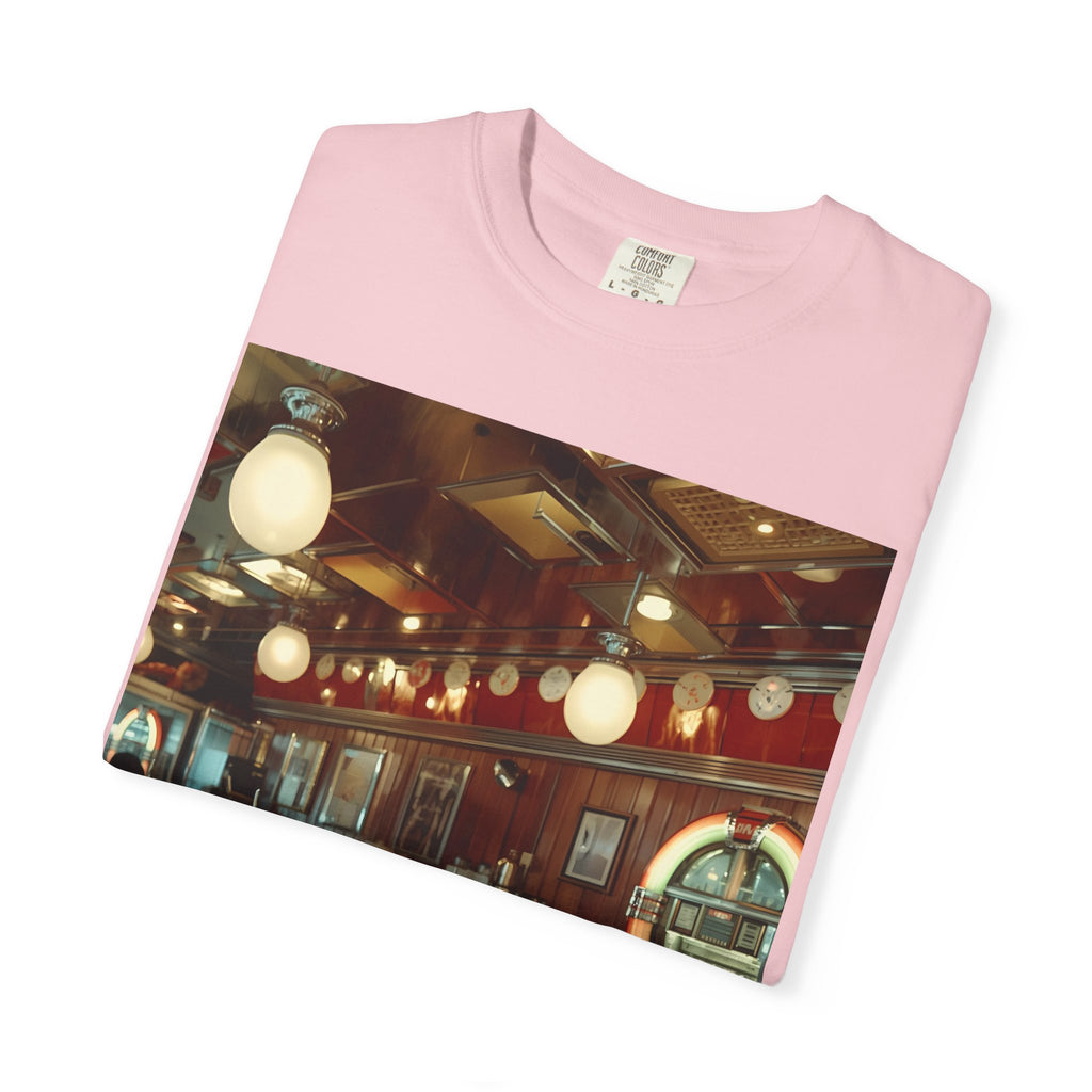 Cozy Cafe Vibe T-Shirt | Unisex Garment-Dyed Tee for Casual Outings, Vintage Style, Ice Cream Lovers, Retro Aesthetic, Everyday Wear