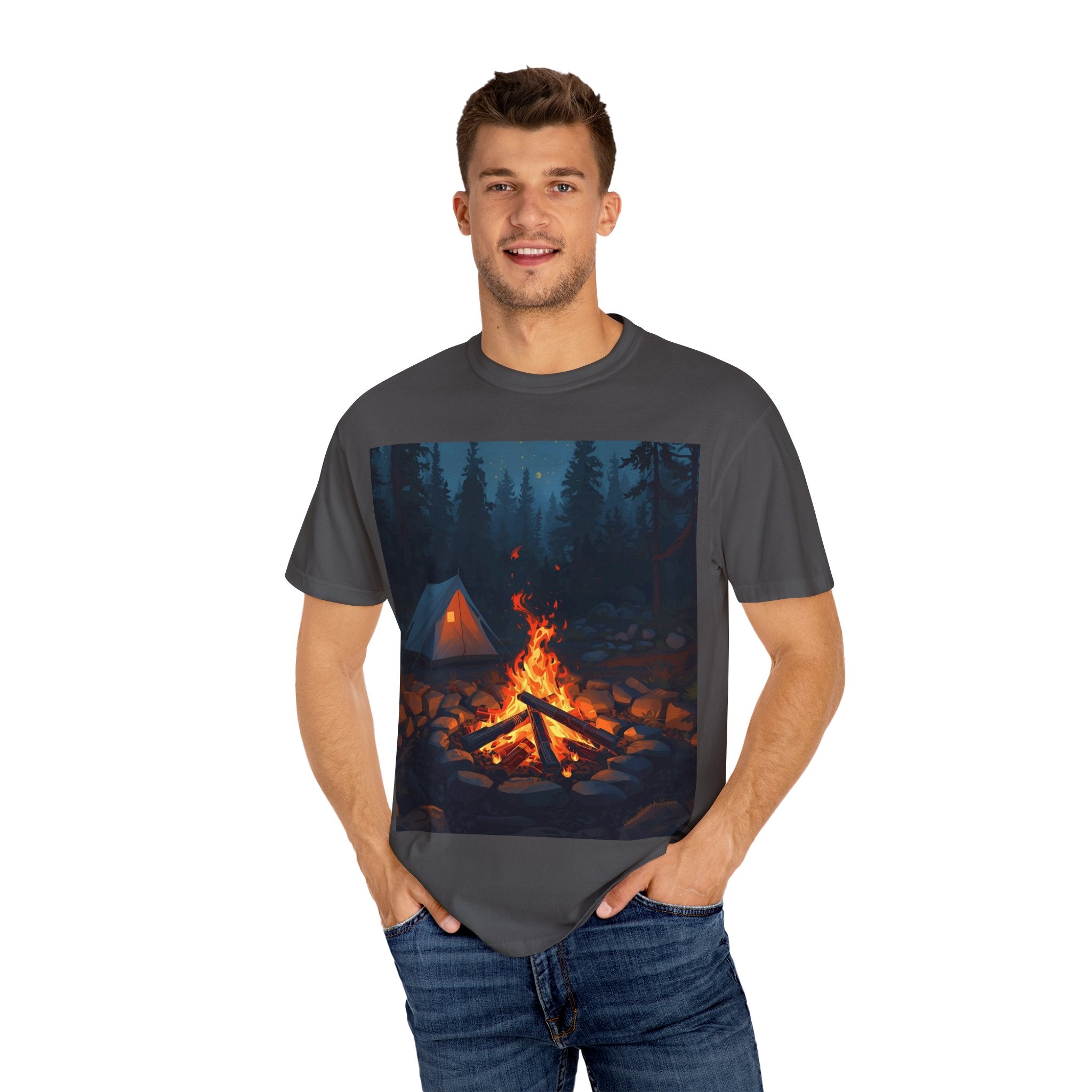 Campfire Adventure T-Shirt - Unisex Outdoors Shirt, Camping Apparel, Nature Lover Gift, Travel Tee, Boho Style Wear
