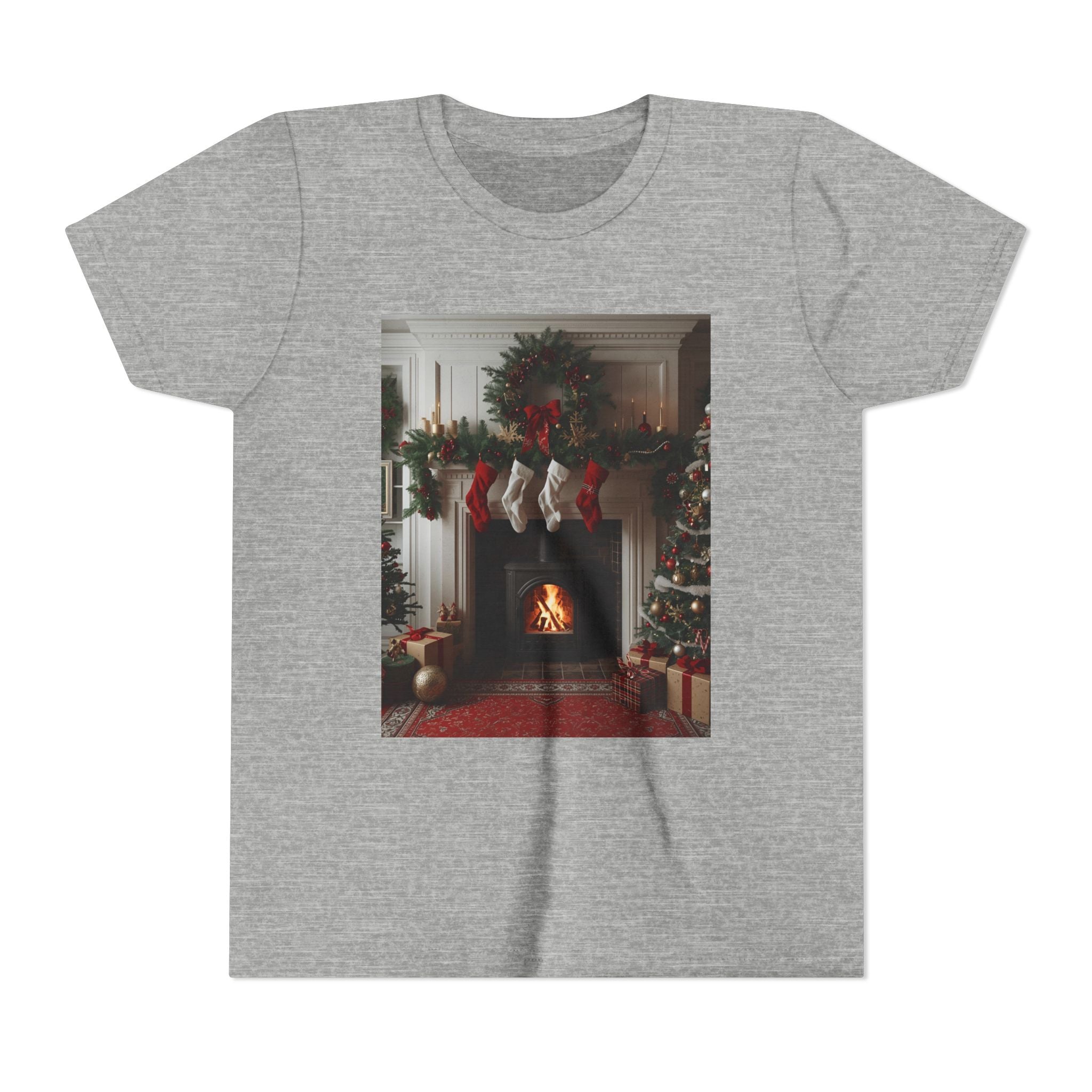 Cozy Christmas Youth Tee, Holiday Gift for Kids, Festive Short Sleeve Shirt, Winter Wear, Family Photos, Christmas Apparel