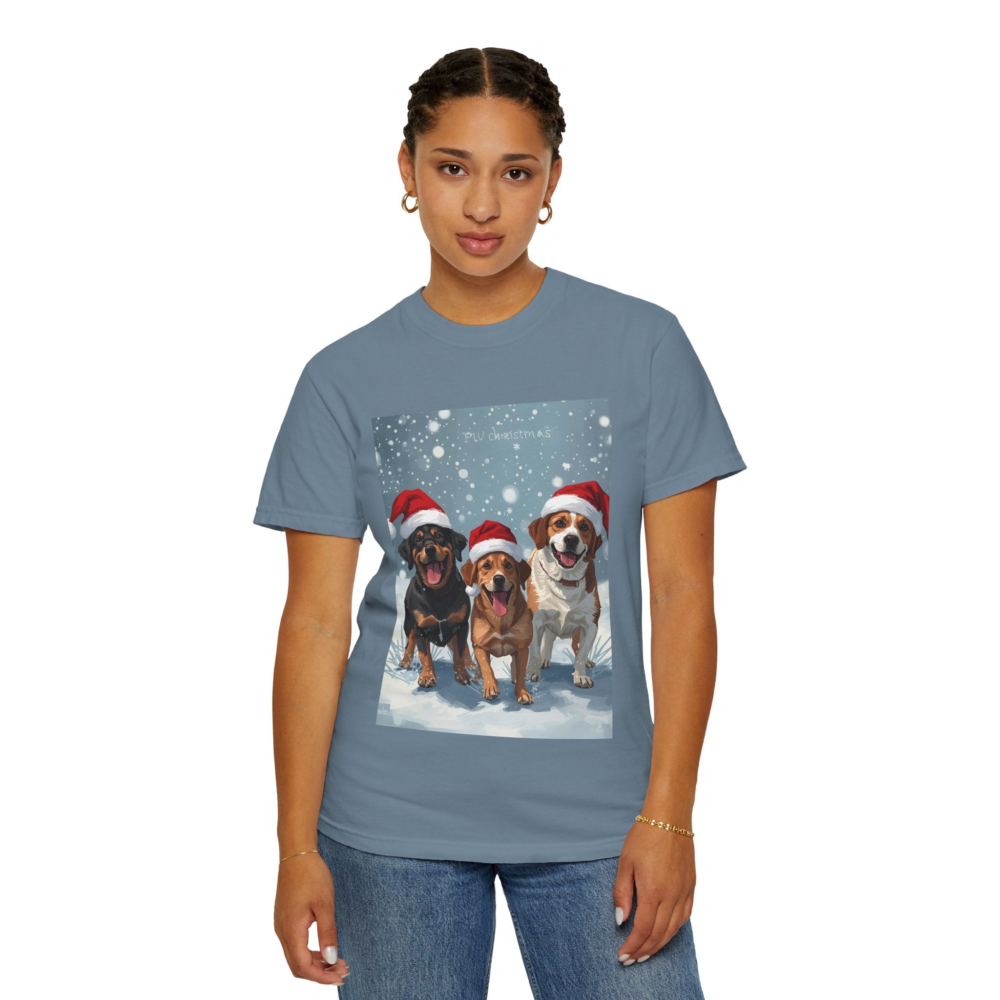 Cute Festive Christmas Dog Lover T-Shirt, Cute Holiday Shirt, Unisex Christmas Apparel, Gift for Pet Owners, Winter Celebration Tee