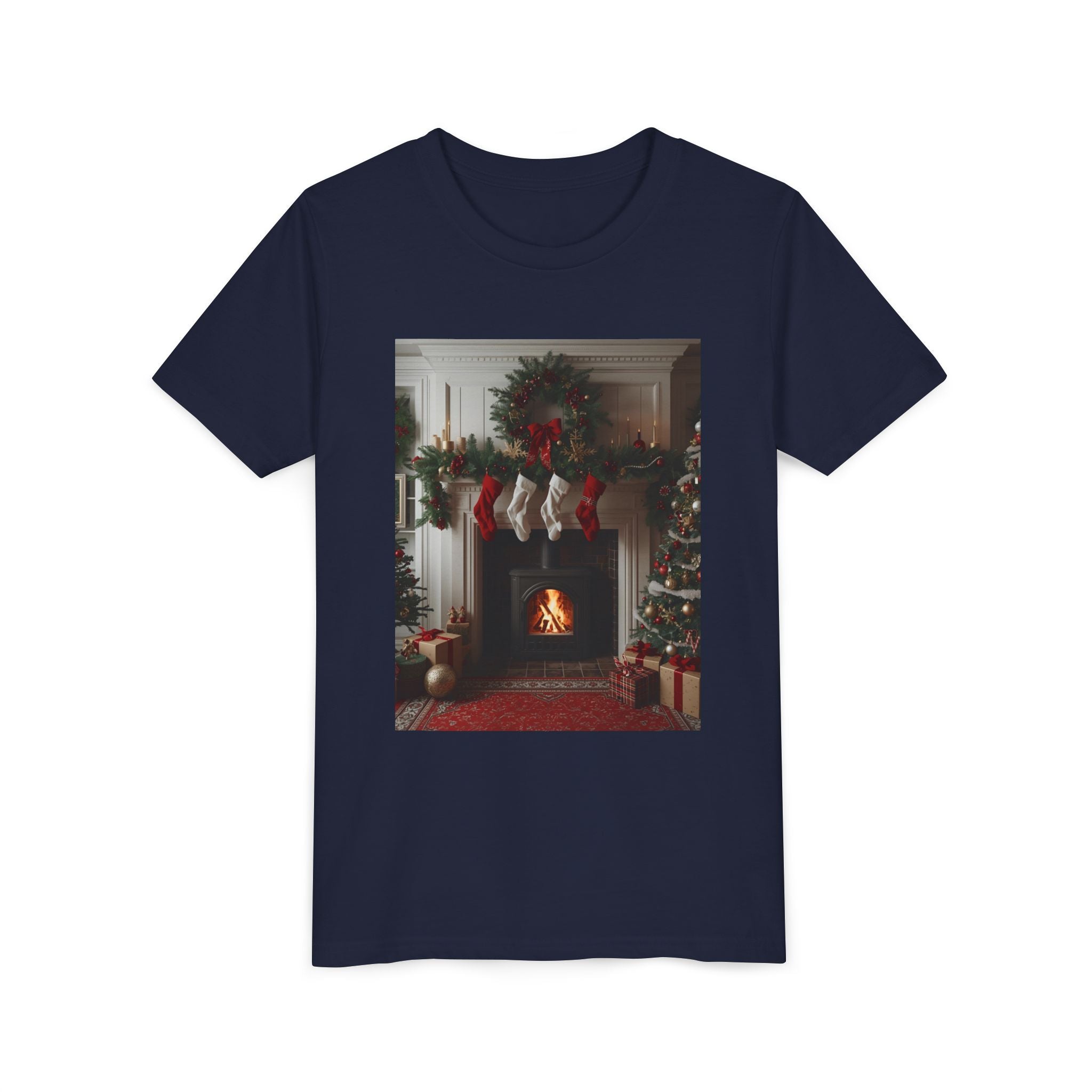 Cozy Christmas Youth Tee, Holiday Gift for Kids, Festive Short Sleeve Shirt, Winter Wear, Family Photos, Christmas Apparel