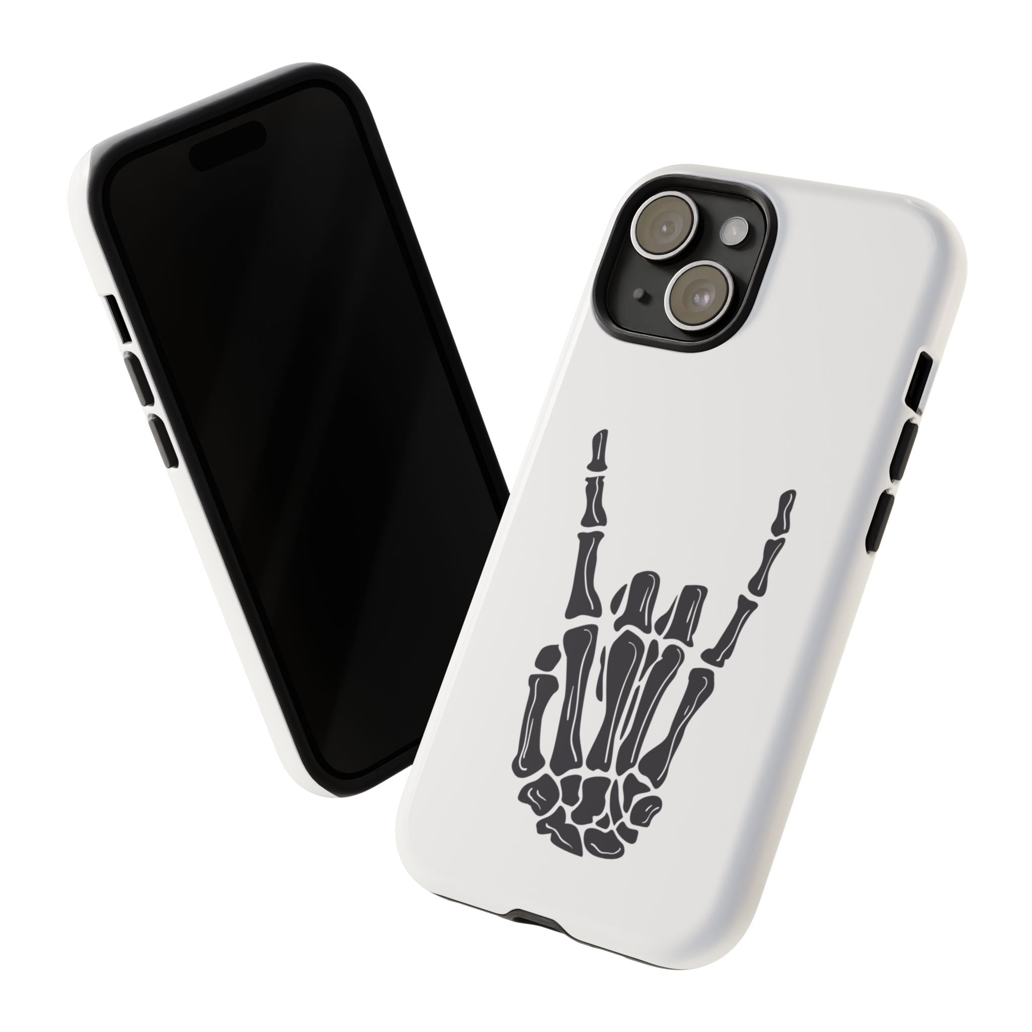 Rock On Skeleton Phone Case, Edgy Phone Cover, Tough Cases for Music Lovers, Halloween Accessories, Gifts for Him
