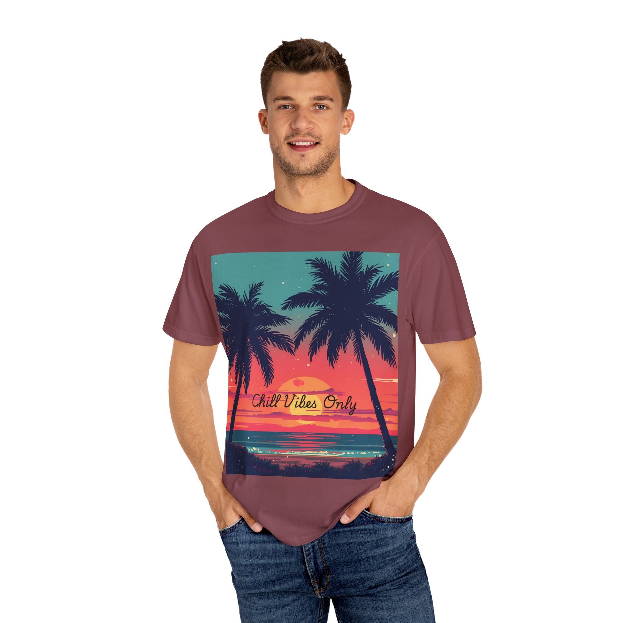 Tropical Sunset Unisex Garment-Dyed T-shirt