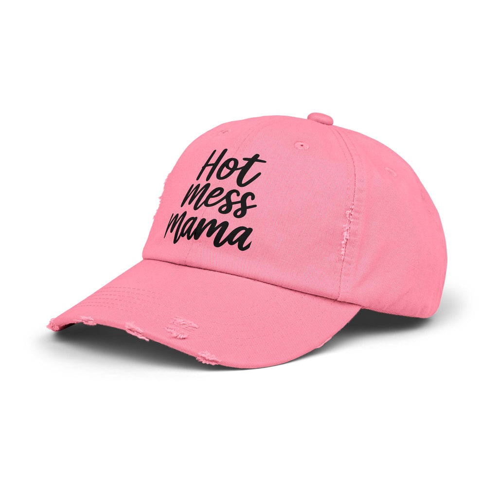 Mama Mode Hot Mess Mama Distressed Cap — Funny Mom Baseball Hat