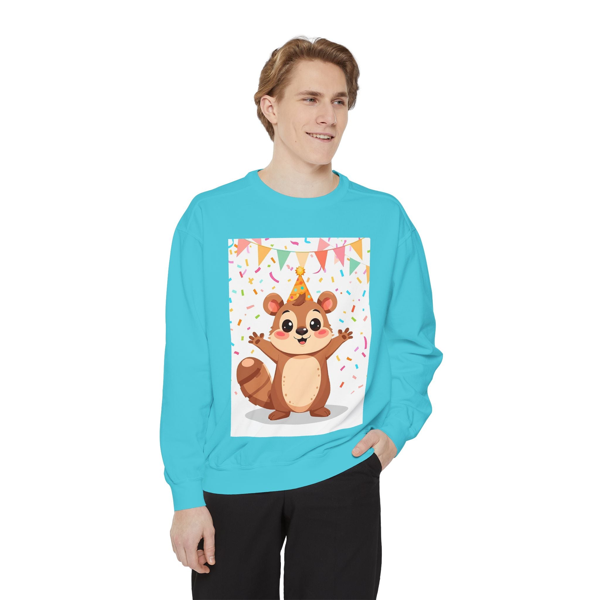 Party Animal With Squirl Unisex Garment-Dyed Sweatshirt