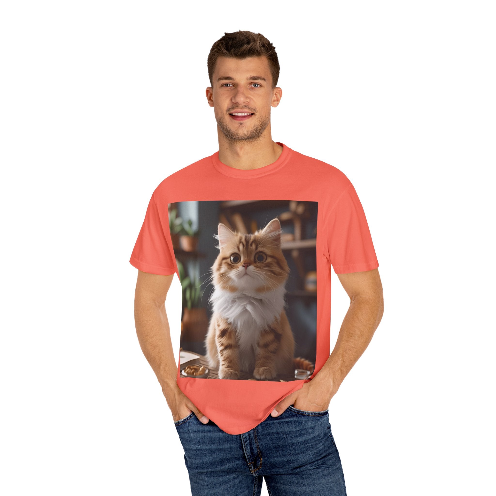 Adorable Cat Graphic T-shirt for Animal Lovers, Cute Pet Tee, Gift for Cat Owners, Casual Wear, Unisex Apparel