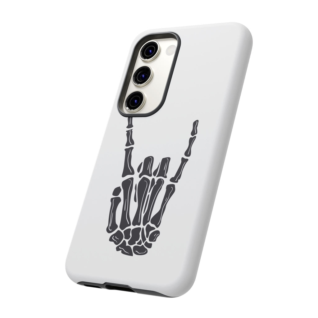 Rock On Skeleton Phone Case, Edgy Phone Cover, Tough Cases for Music Lovers, Halloween Accessories, Gifts for Him
