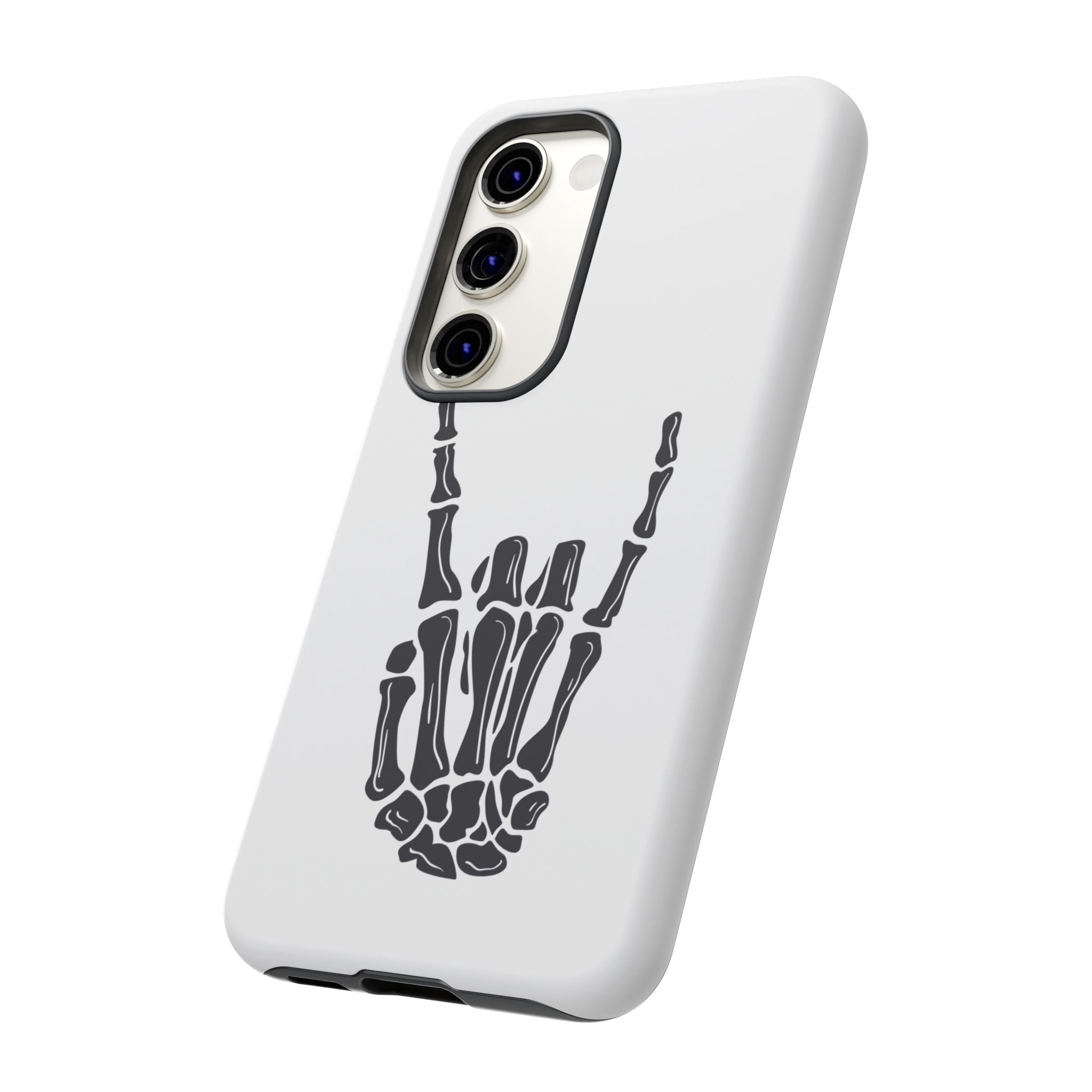 Rock On Skeleton Phone Case, Edgy Phone Cover, Tough Cases for Music Lovers, Halloween Accessories, Gifts for Him