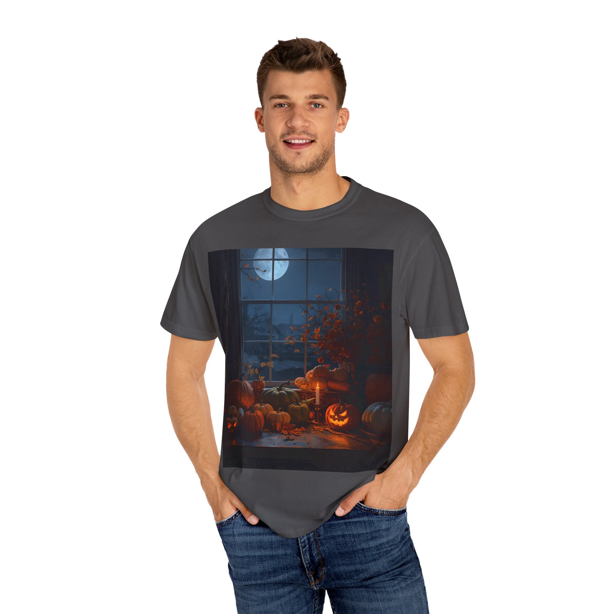 Spooky Autumn Pumpkin Vibes Halloween T-Shirt, Casual Fall Tee, Unisex Graphic Shirt, Pumpkin Lover Gift, Cozy Seasonal Apparel