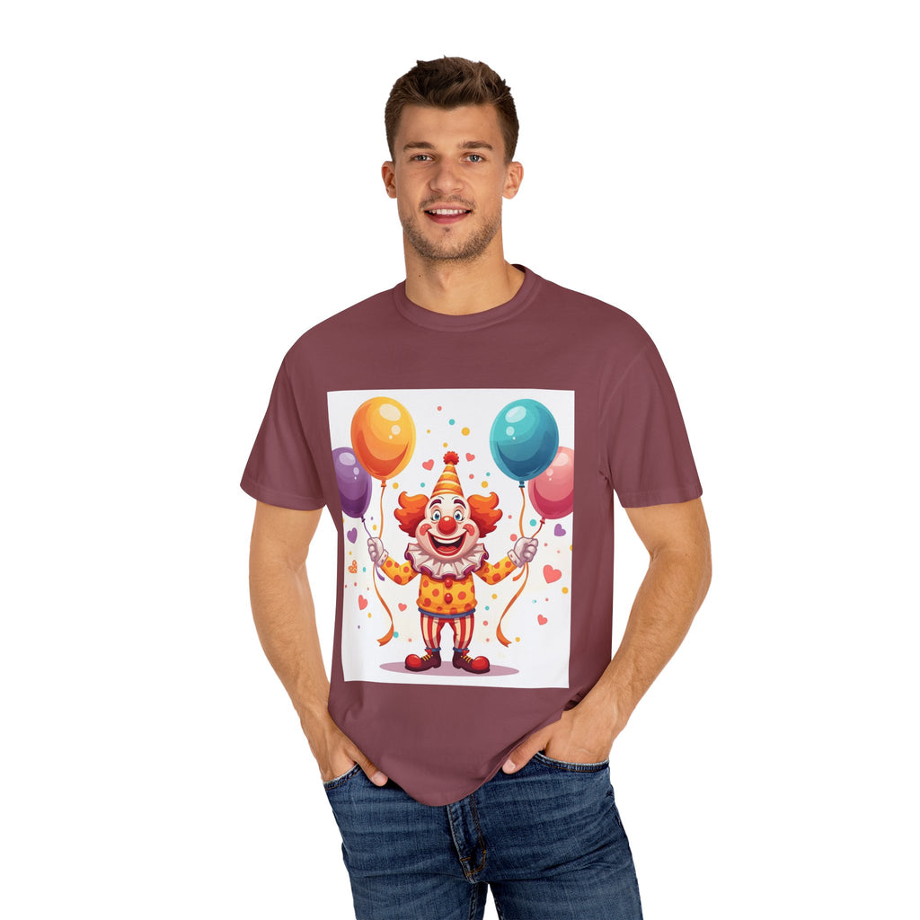 Colorful Clown Balloon T-Shirt, Fun Graphic Tee, Unisex party shirt, Circus themed apparel, Birthday gift for kids