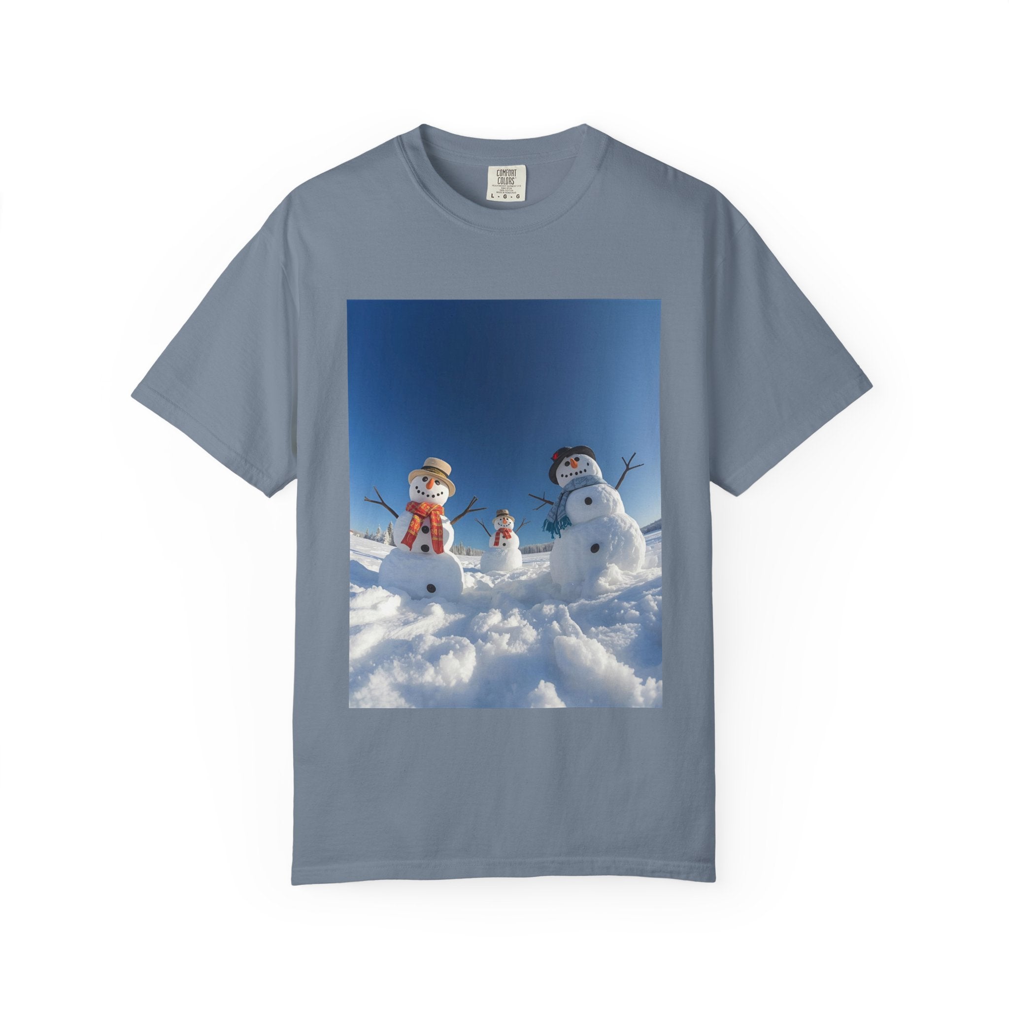 Festive Christmas Snowman Winter T-Shirt | Cozy Unisex Tee for Holiday Celebrations, Winter Apparel, Christmas Gift, Snow Fun