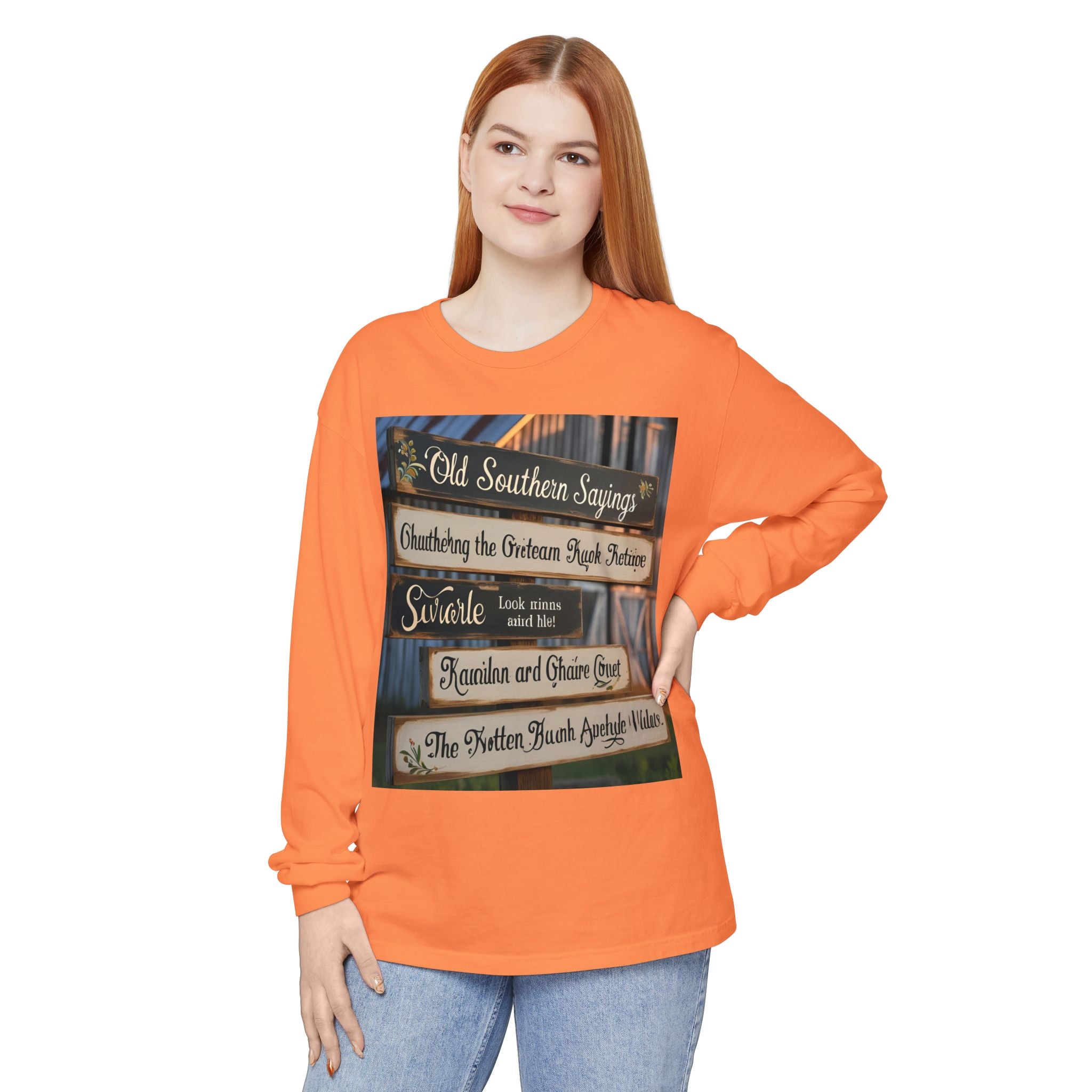 Old Southern Saying Crossings Long Sleeve Tee, Casual Wear, Gift for Southerners, Rustic Style Shirt, Unique Southern Culture Apparel
