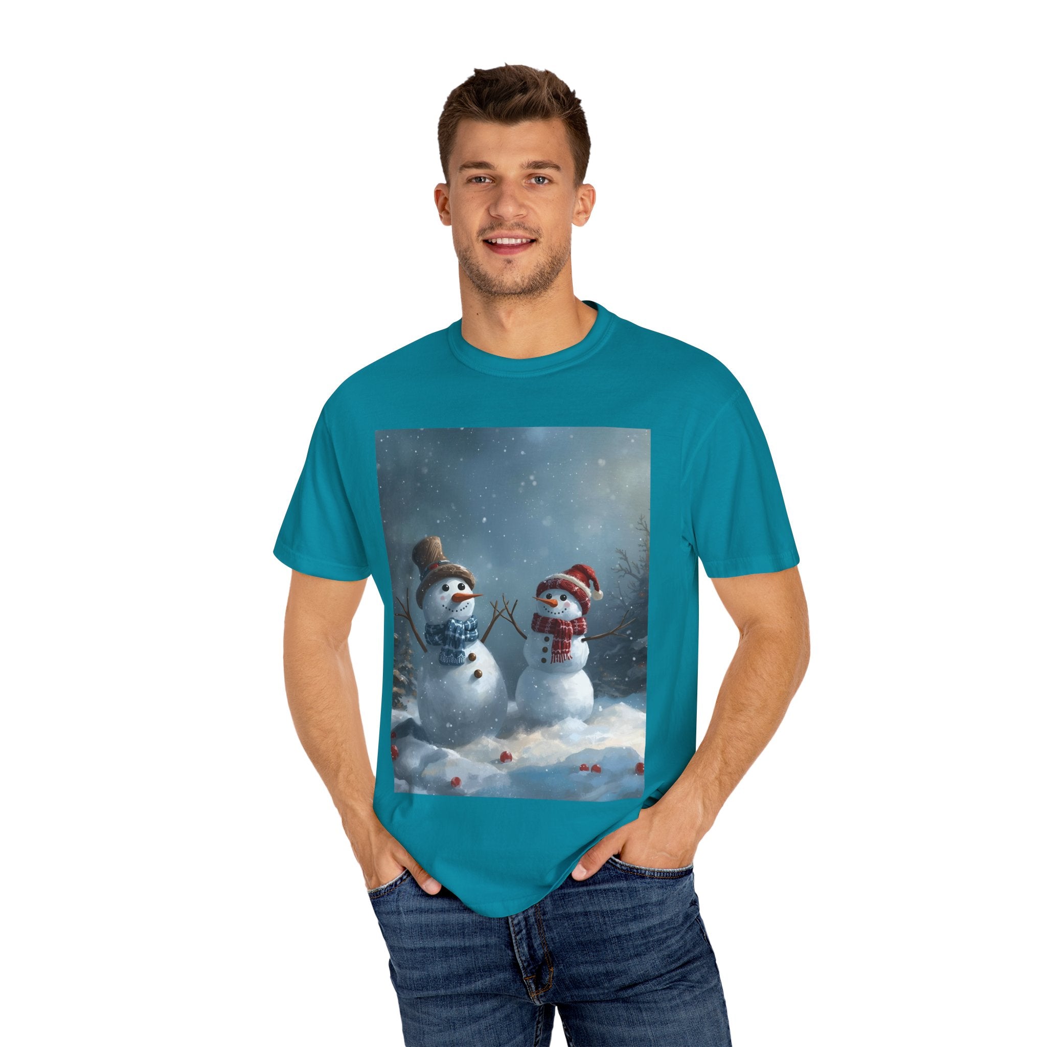 Christmas Winter Snowman T-Shirt, Festive Holiday Tee, Family Holiday Shirt, Cozy Winter Outfit, Seasonal Gift Idea