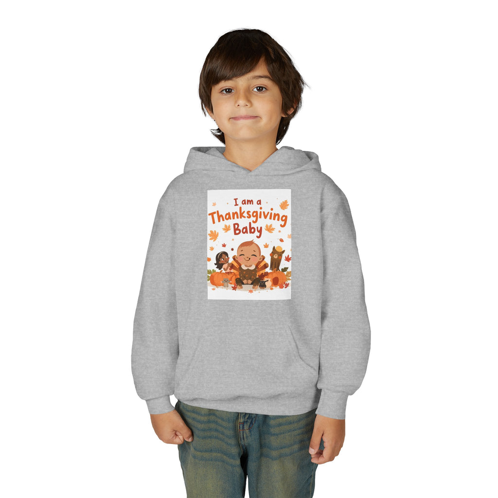 I'm A Thanksgiving Baby Youth Heavy Blend Hooded Sweatshirt
