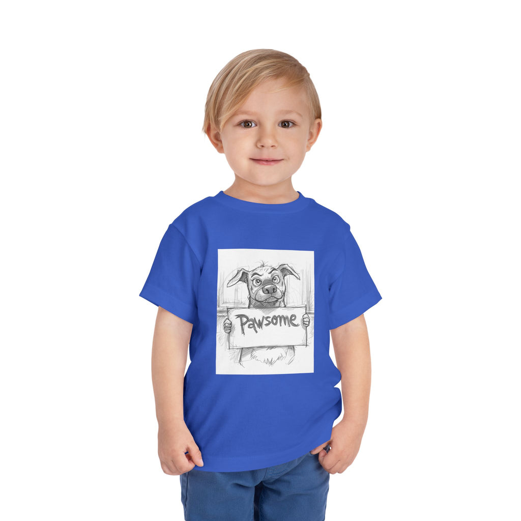 Pawsome Toddler Tee, Cute Dog Shirt for Kids, Pet Lover Gift, Playful Toddler Outfit, Birthday Gift, Animal Lover Apparel