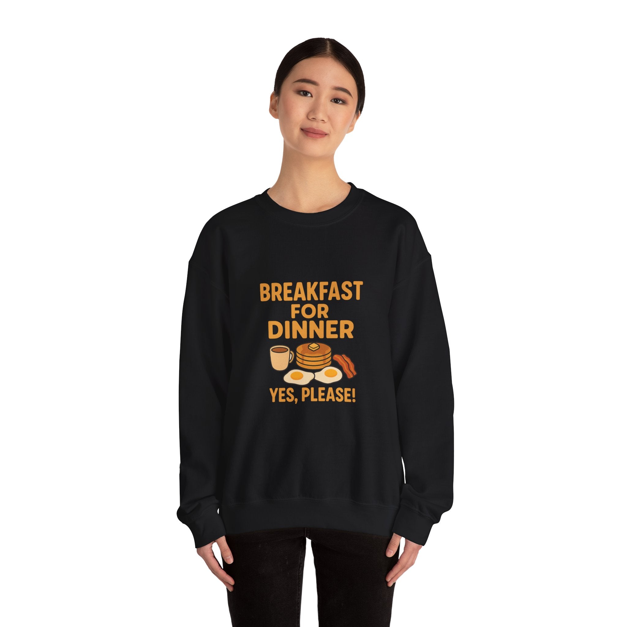 Breakfast for Dinner Sweatshirt, Cozy Crewneck for Food Lovers, Cute Gift for Brunch Enthusiasts, Fun Casual Wear, Ideal for Foodie Gifts