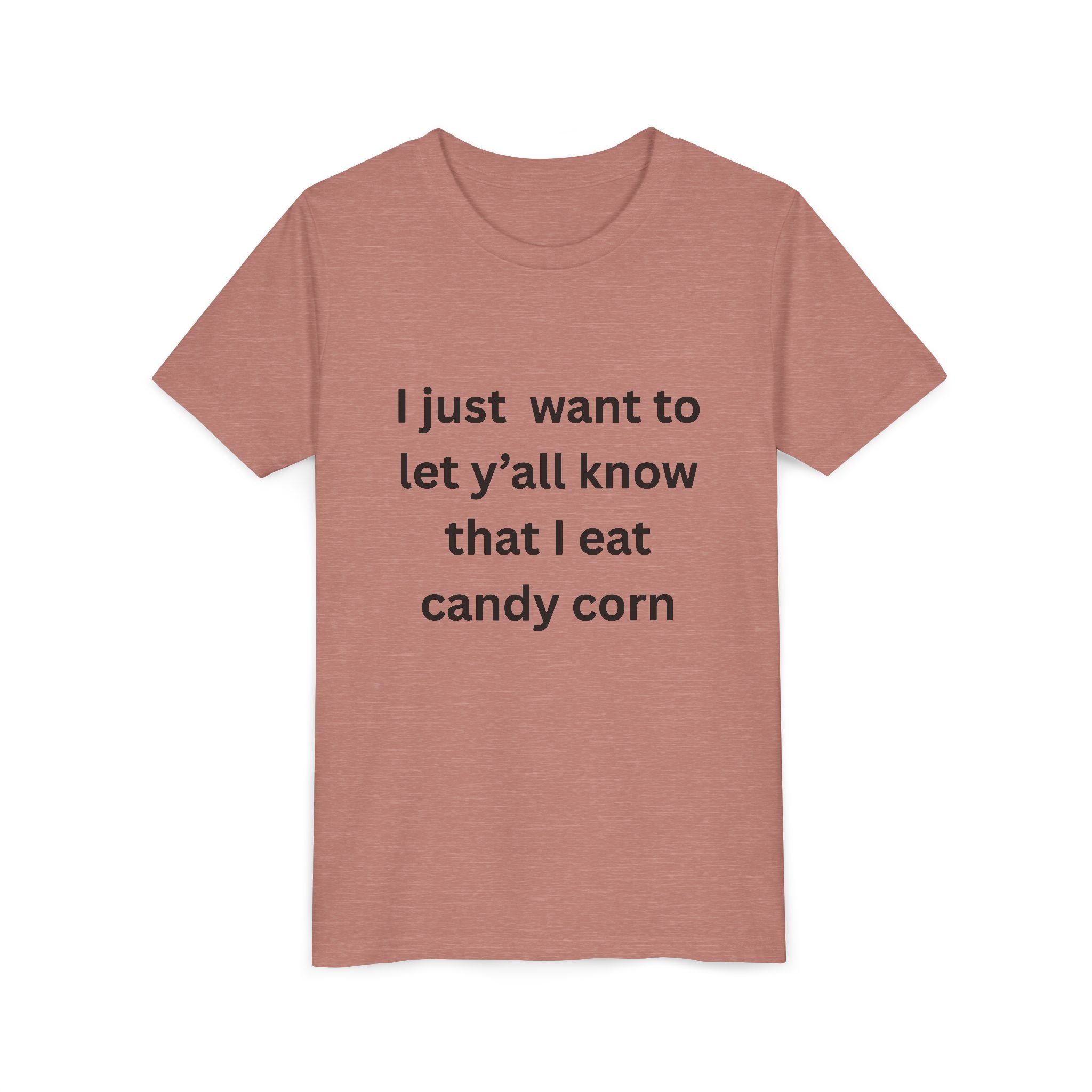 I Eat Candy Corn Youth Candy Corn Tee, Fun Halloween Shirt, Cute Short Sleeve Tee, Youth Graphic Top, Fall Celebration Apparel, Trick or Treat Shirt